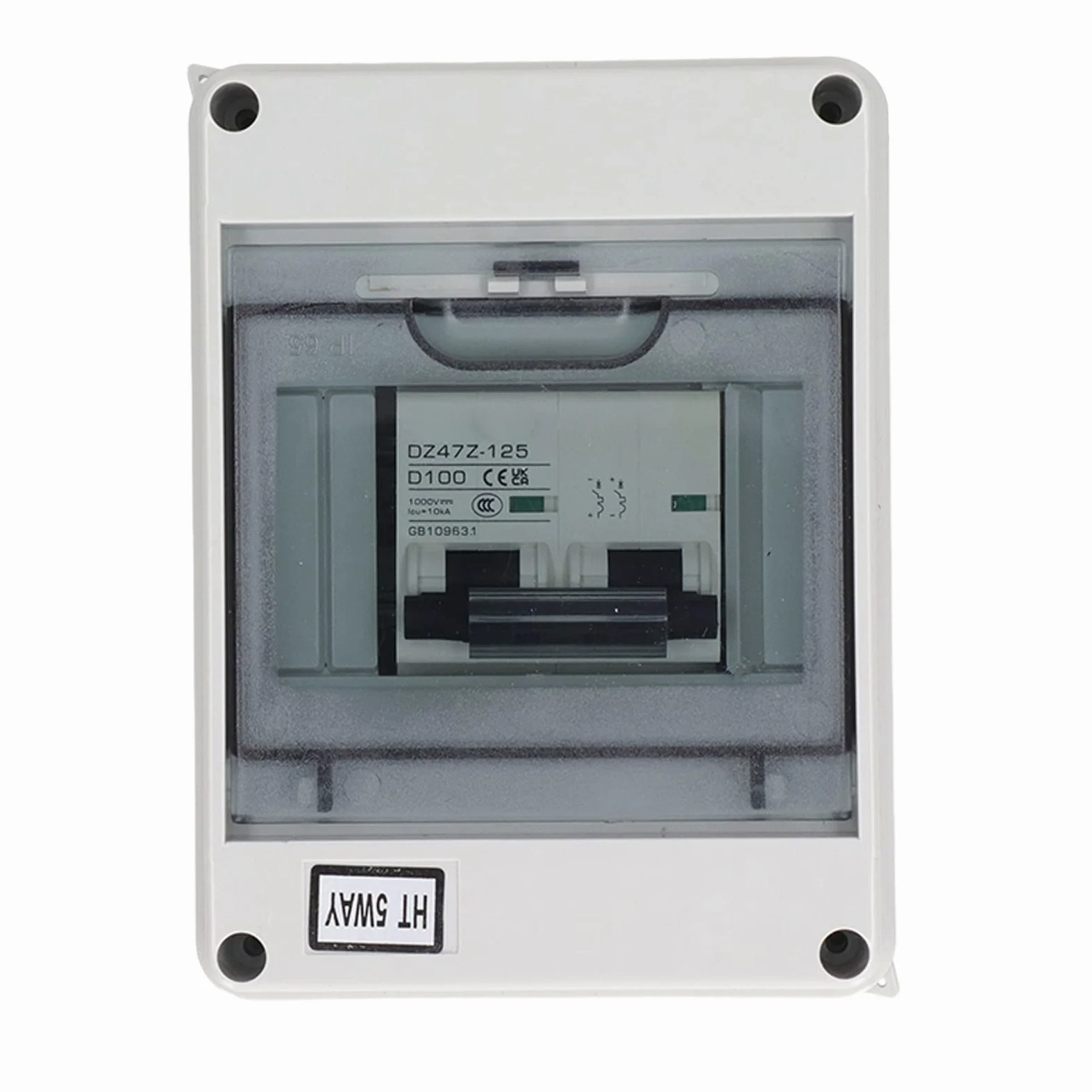Wakects SG DC Interruttore Automatico Miniaturizzato PA66 2P Isolatore di Circuito DC 100A 1000V IP65 Copertura Trasparente Ampio Spazio di Cablaggio per Impianto Solare Fotovoltaico RV Off Grid e