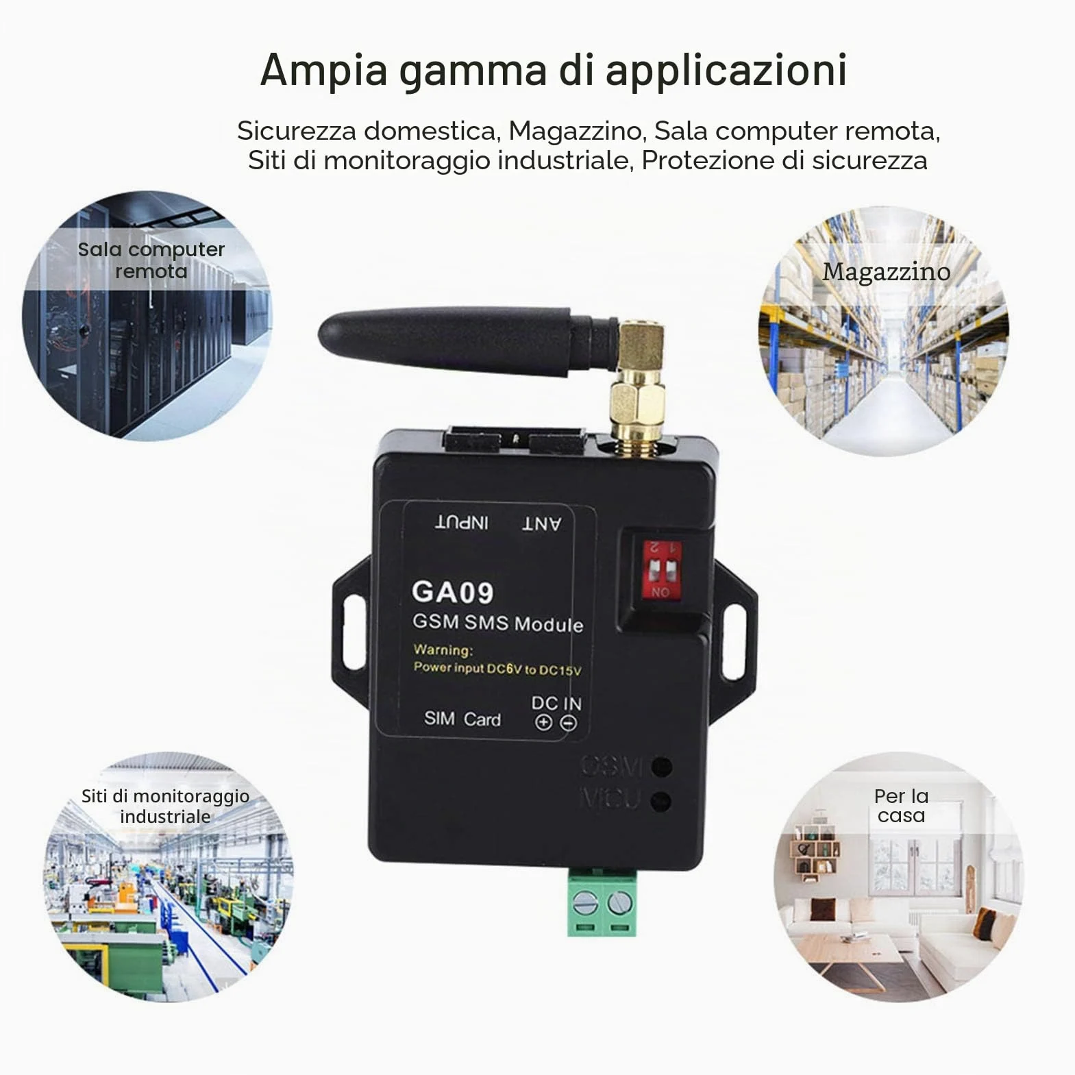 MAGT Allarme Gsm Sistemi Di Allarme Domestico, Sistema di Allarme di Sicurezza Domestica Mini Smart Wireless 8 canali Chiamata di Allarme SMS Intelligente for la Sicurezza Aziendale Domestica
