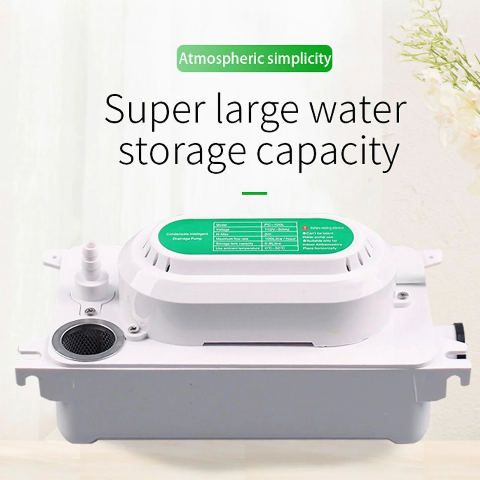 Scarico per Rimozione Sollevamento HVAC con Pompa Automatica della Condensa Premium, Portata 100 L/h con Serbatoio 'acqua 0,5 L, Ideale per Produttori di Ghiaccio Commerciali
