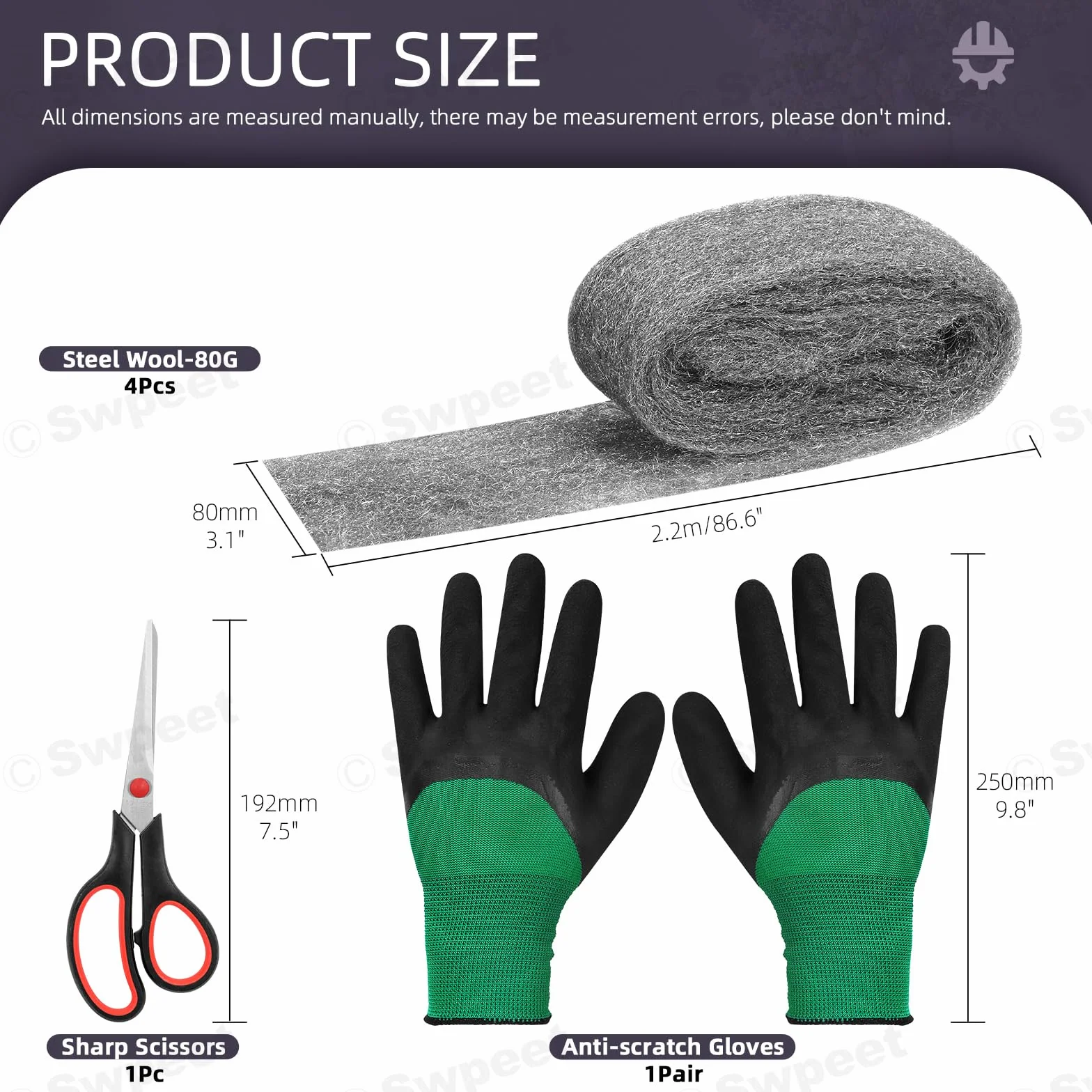 Swpeet Steel Wool Gap Filler per casa e garage, pacchetto fai da te
