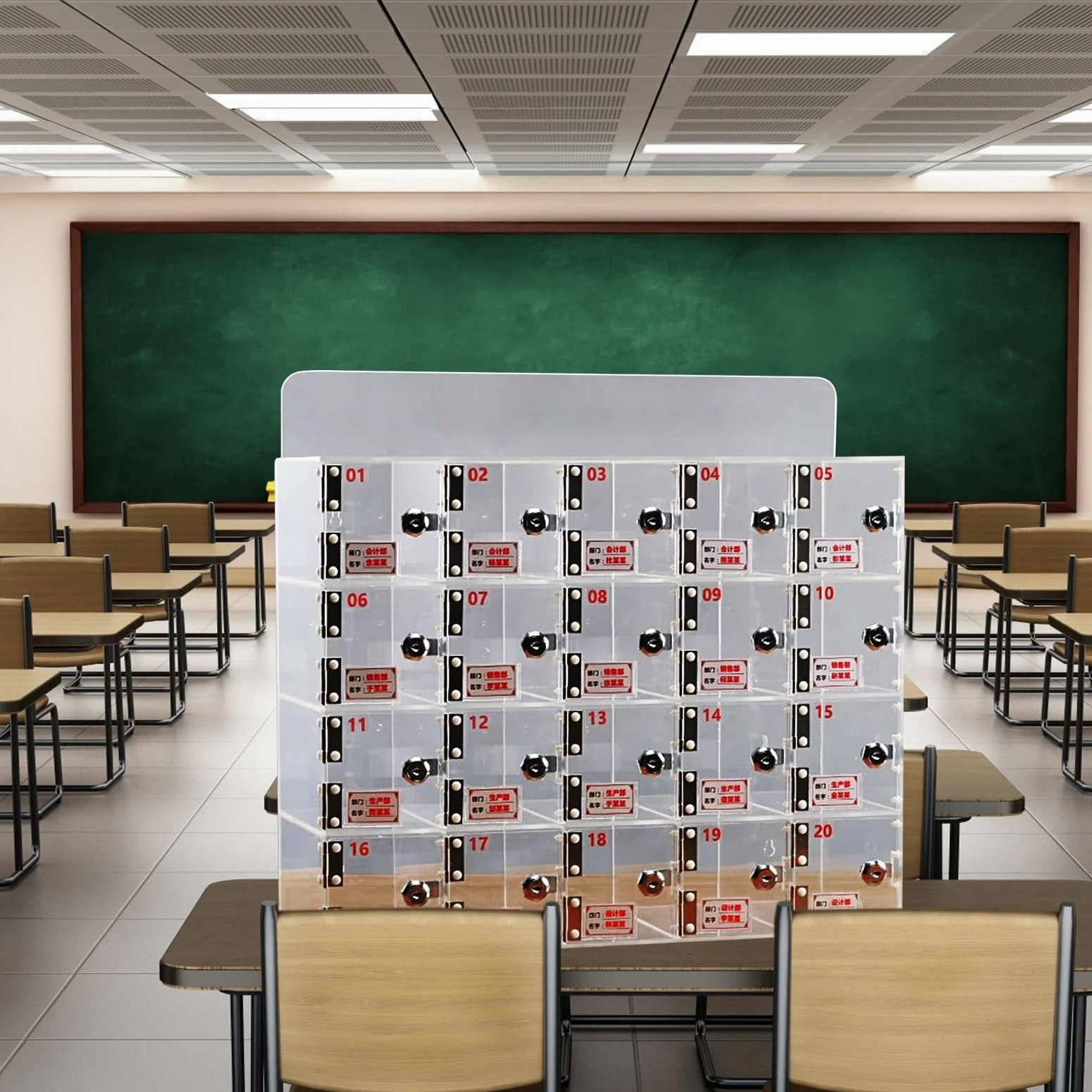 Nizer, portachiavi da parete in acrilico, con capacità di 50 chiavi, ideale per ufficio, aula e l'uso dei dipendenti