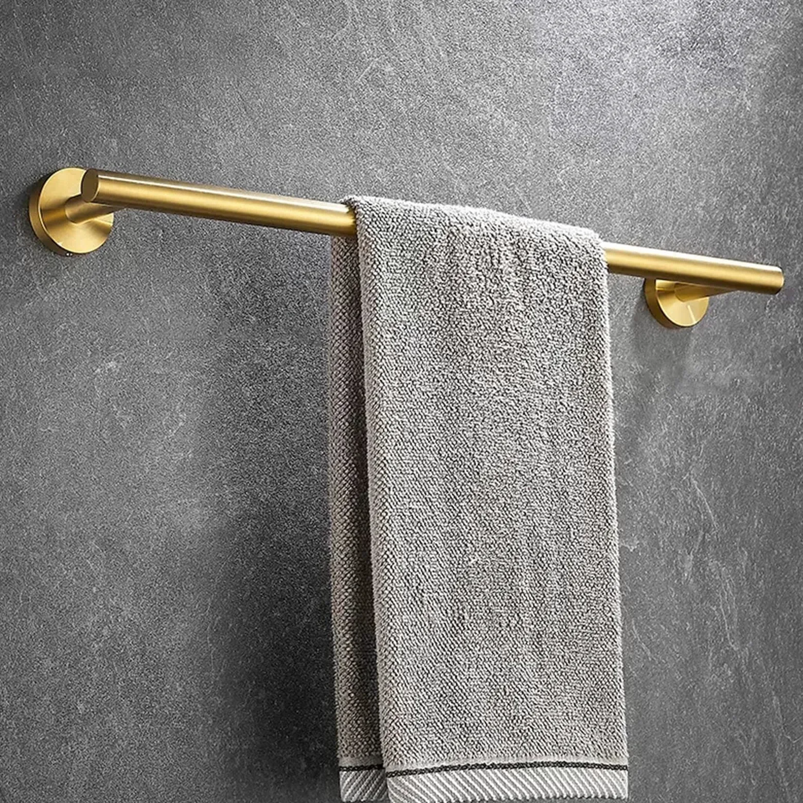 Portasciugamani Singolo, Portasciugamani Rotondo in Acciaio Inossidabile SUS 304, Portasciugamani A Parete, Portasciugamani Dorato per Cucina Bagno, 30cm-89cm Opzionale (Dimensioni : 50cm)