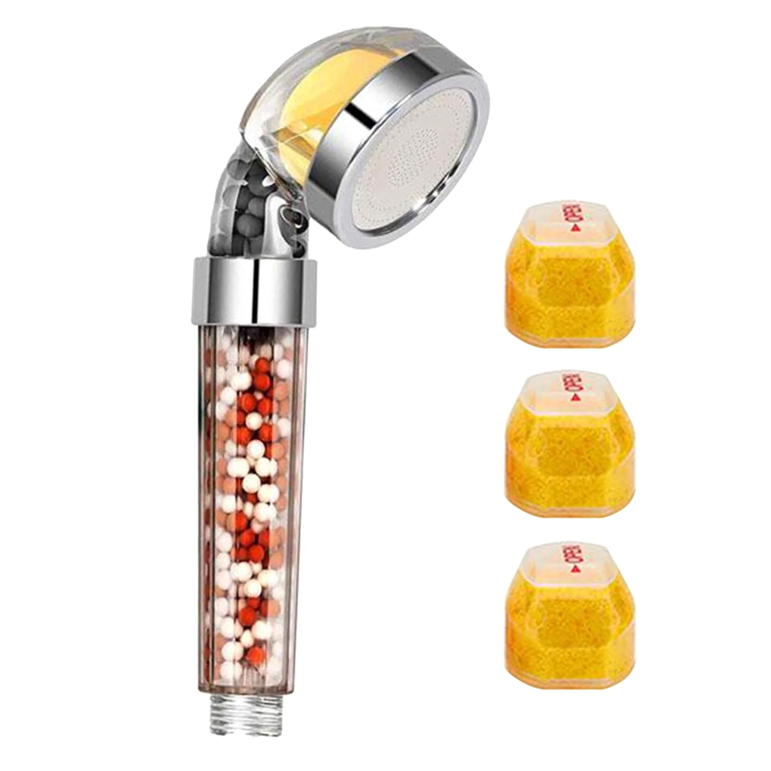 Spruzzatore Manuale Ad Alta Pressione con Filtro per Acqua Secca, Migliora L'erogazione dell'Acqua in Bagno Grazie al Filtro Erogatore, con 3 cartucce, 22 cm