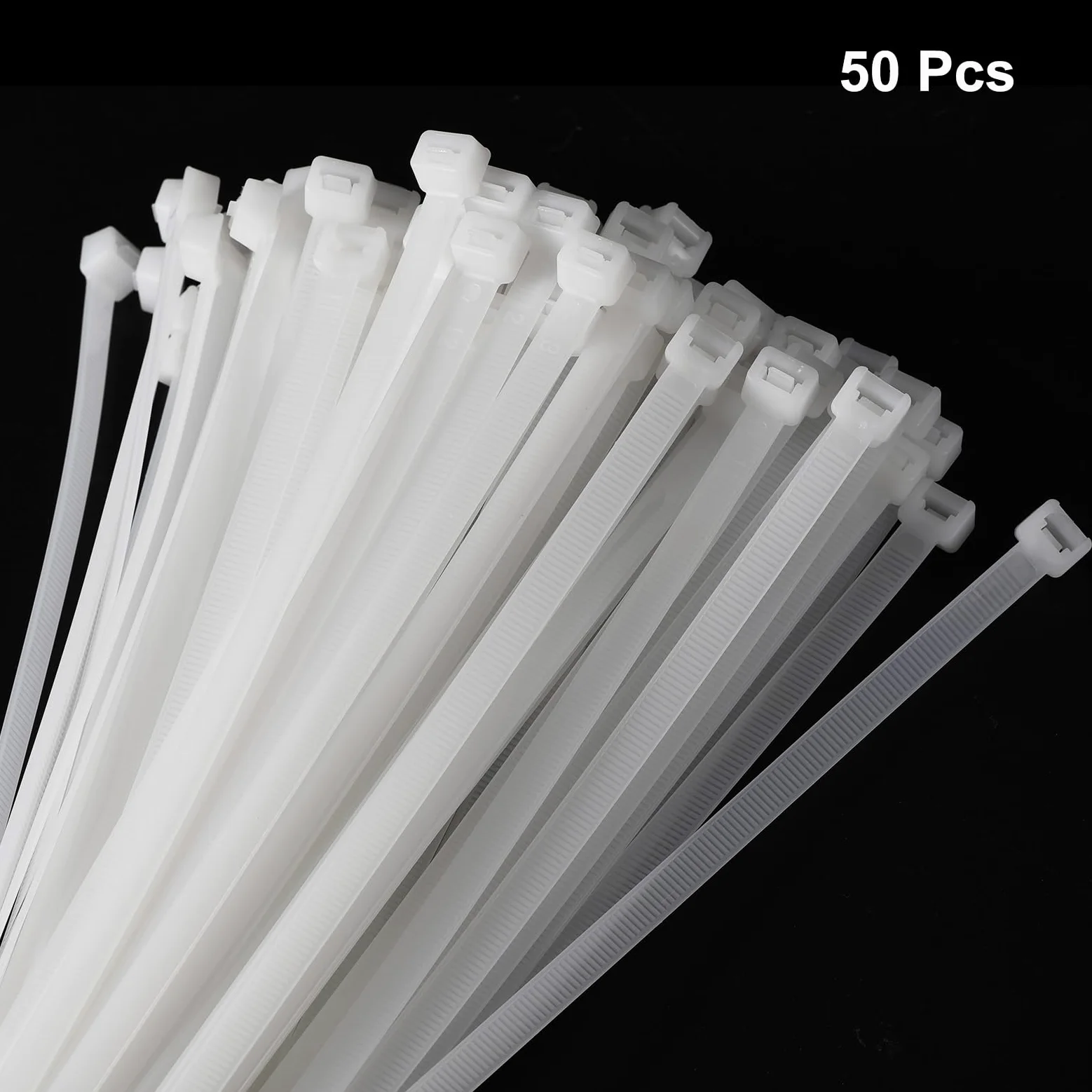 QUARKZMAN 50 Pezzi di Fascette Stringicavo in Nylon Extra Lunghezza 900mm/35" 176 Lbs Auto-bloccatonti 10mm per Gestione Cavi, Colore Bianco