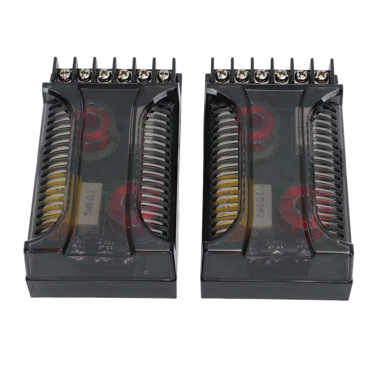 Crossover Elettronico, Crossover Passivo Audio per Auto, 2 Pezzi 2 Vie Audio per Auto Crossover Protezione Sovracorrente Dissipatore di Calore Universale Divisore di Frequenza Dell'altoparlante