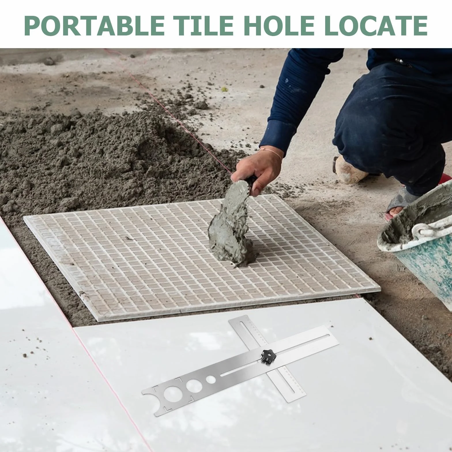 Righello da 60 cm in acciaio inox per fori piastrelle ceramica marmo vetro
