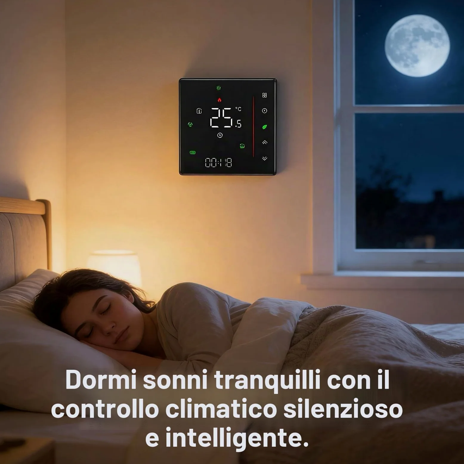 WiFi Termostato per climatizzatore con 2-tubi, 95-240V, Alexa | Controllo remoto tramite app Smart Life, compatibile con Google Home, controllo vocale, per sistemi HVAC.