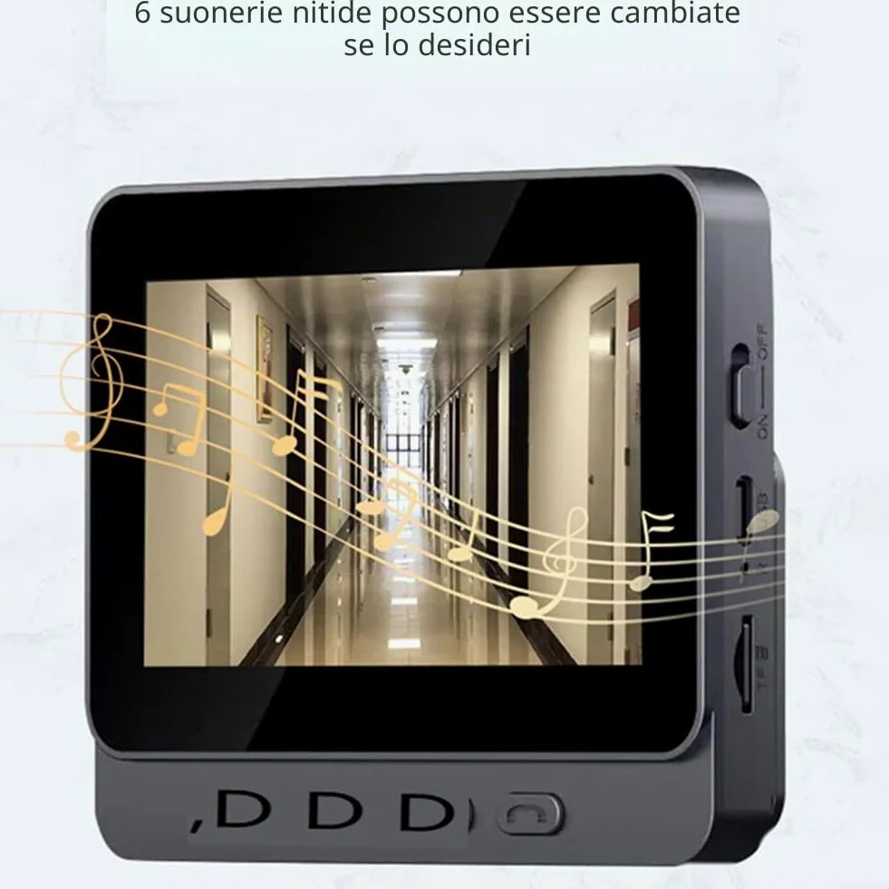 Videocamera per campanello senza fili, telecamera per campanello con monitor, di videocitofono con schermo da 4,3 pollici Videocitofono per campanello di sicurezza del telefono
