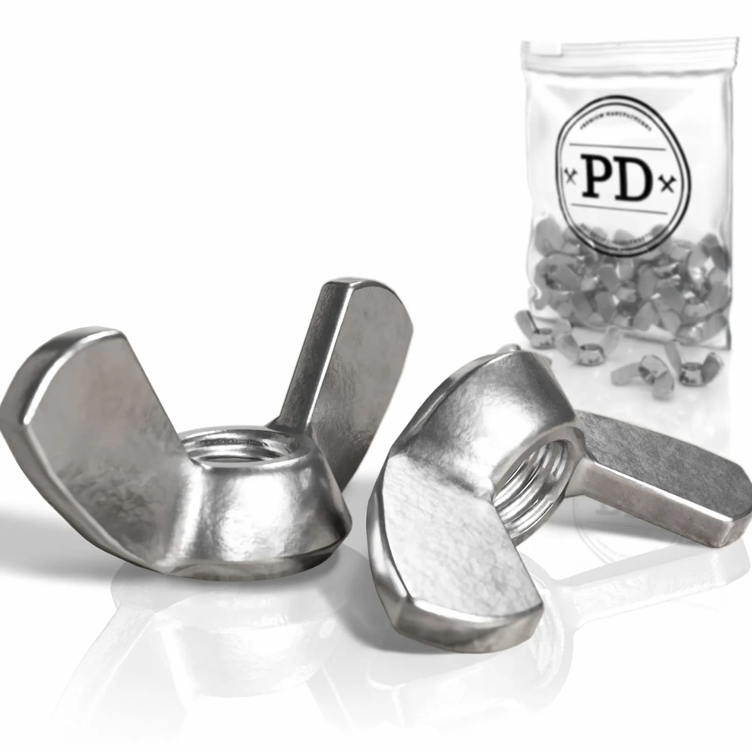 Dadi ad ala M6 DIN 315 acciaio inox A2 V2A 5 pezzi