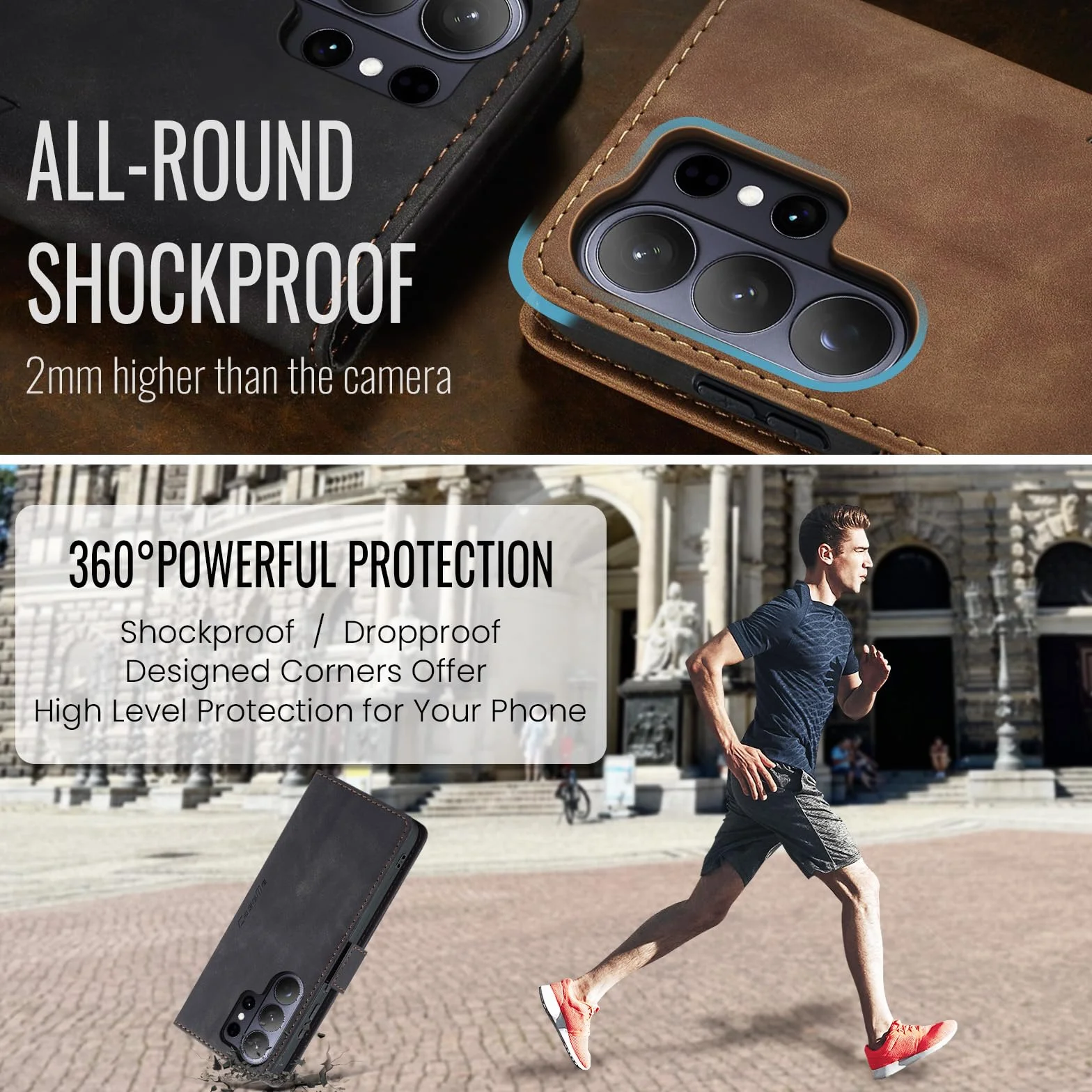 Cover per Samsung Galaxy S26 Ultra 5G, Premium PU Pelle Custodia, Magnetica Carta Fessura Portafoglio Case, Flip Cavalletto Custodia per Samsung Galaxy S26 Ultra - Nero