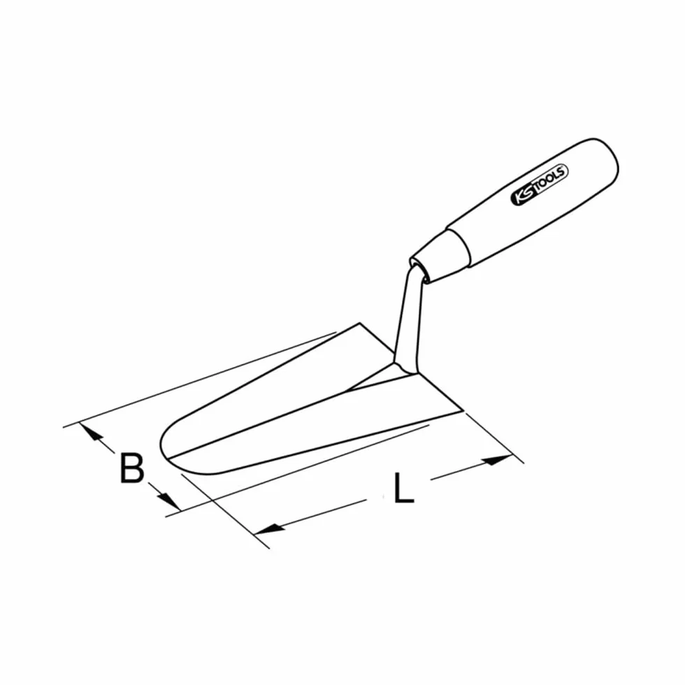 KS Tools Cazzuola a Lingua di Gatto 160 mm Impugnatura in Legno