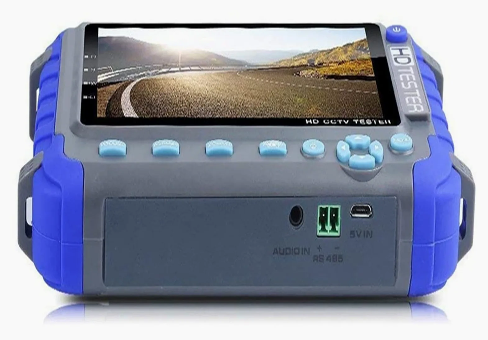 Tester CCTV 4 in 1 da 5 pollici, tester for videosorveglianza AHD TVI CVI Supporta 8MP, tester CCTV portatile for telecamera con uscita DC12V