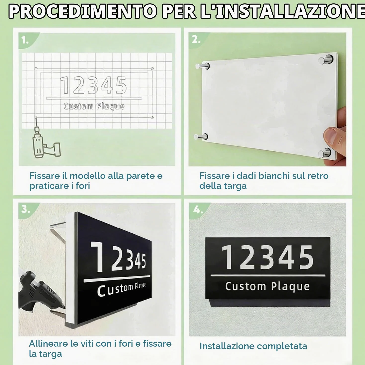 Numeri Civici LED Personalizzati, design adatti al tuo stile, numeri civici illuminati, adatti per insegne luminose esterne