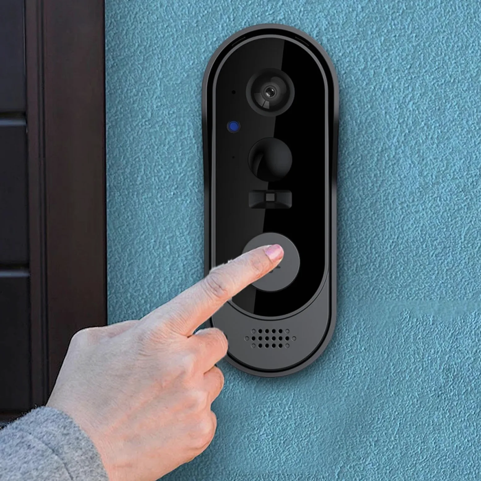 Campanello Wireless con Telecamera Sensore Sicurezza, Monitor, Cloud | Videocitofono di Sicurezza Avvisi Visitatori Notturni Casa, Porta Ingresso, Esterno