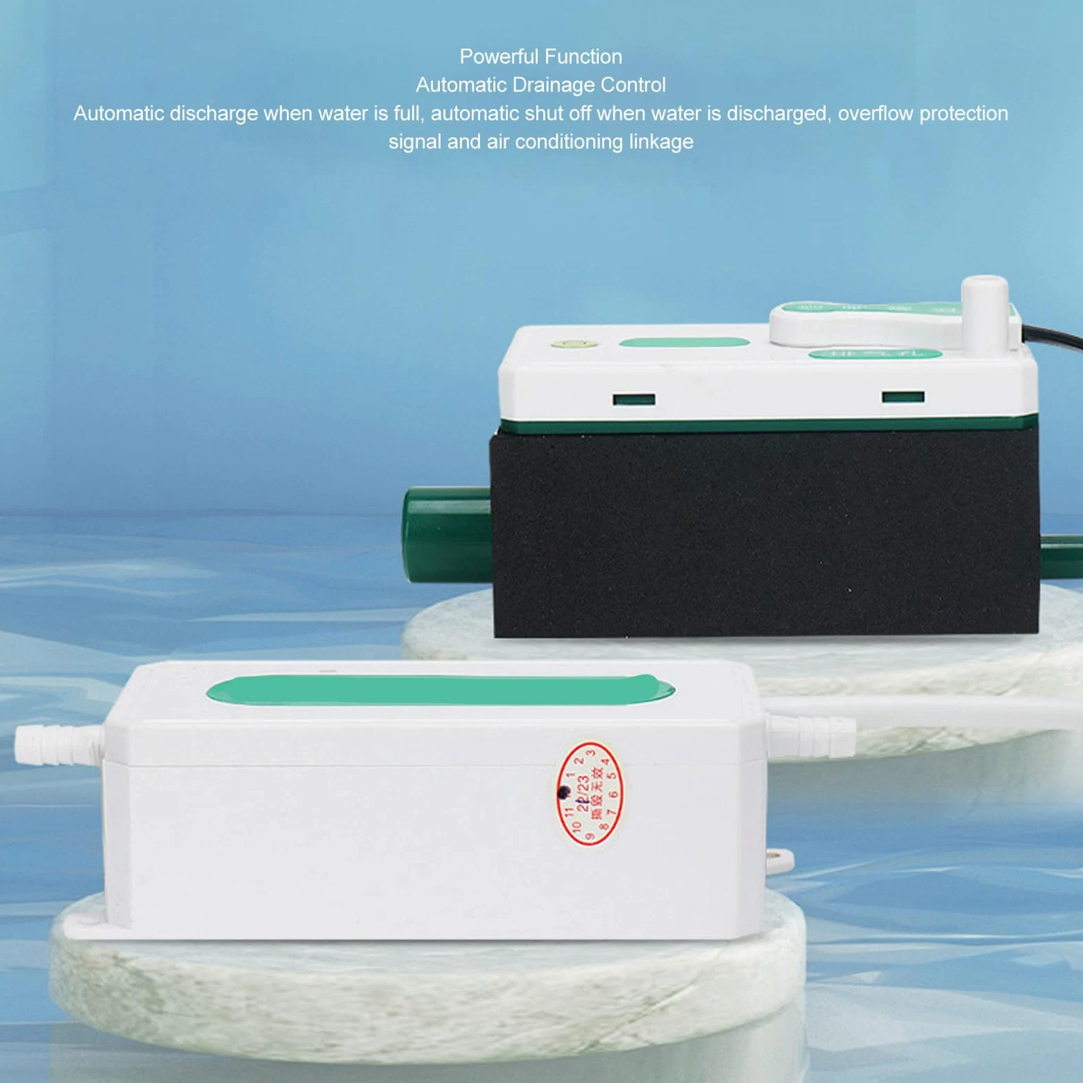 Fabater Mini Pompa Condensa HVAC Split, Pompa di Drenaggio Condensa Automatica Silenziosa 110-230 V, Serbatoio Acqua da 70 Ml per Deumidificatore Condizionatore d'aria