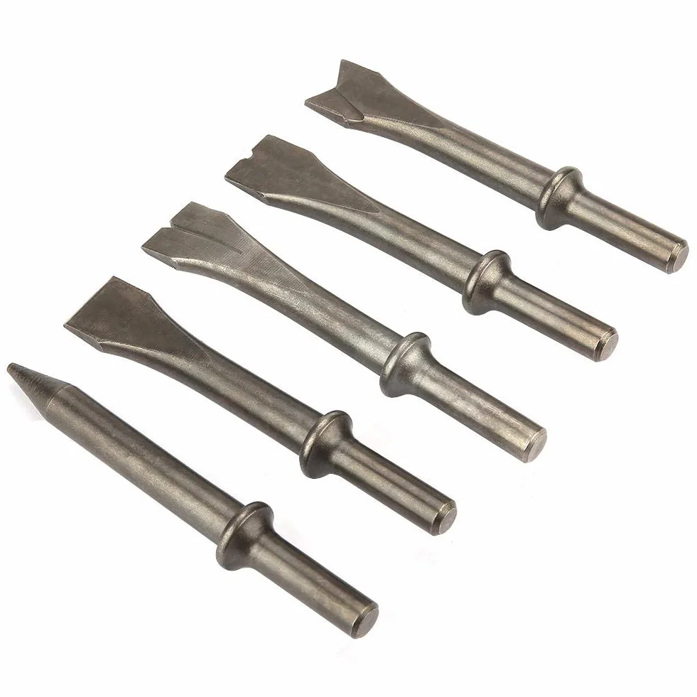 Scalpello martello pneumatico 5pcs 150/190/250 mm manico tondo 10mm