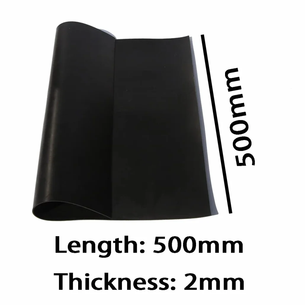 Guarnizione in Gomma Siliconica Nero Lastra 500mmx500mmx2mm Resistente Alte Temperature