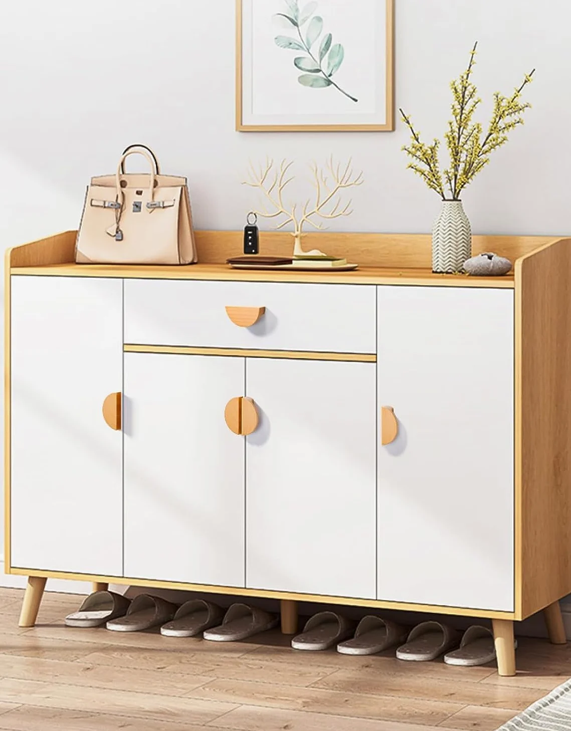 Pomelli per cassetti in legno, maniglie rotonde per armadietti, in legno massello, confezione da 2, diametro 32 mm, ideali per mobili e guardaroba