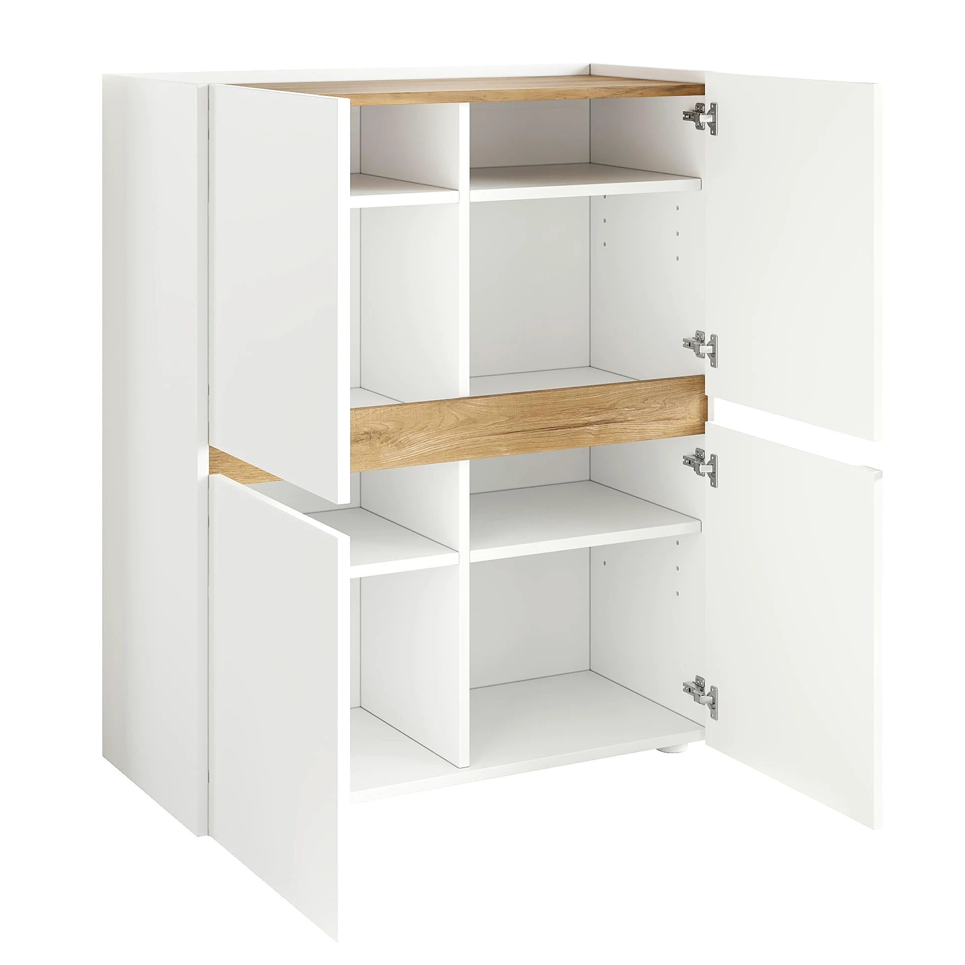 Armadietto alto, 90 x 40 x 110 cm, ripiani regolabili, credenza, armadietto moderno, cassettiera, armadio alto