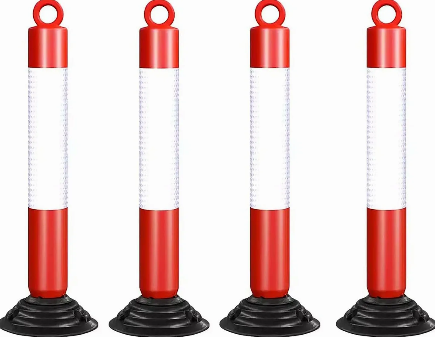 Cono di sicurezza riflettente alto 80 cm, segnale di avvertimento per vialetto, dissuasore flessibile in plastica per il controllo della folla nei parcheggi, colore nero.