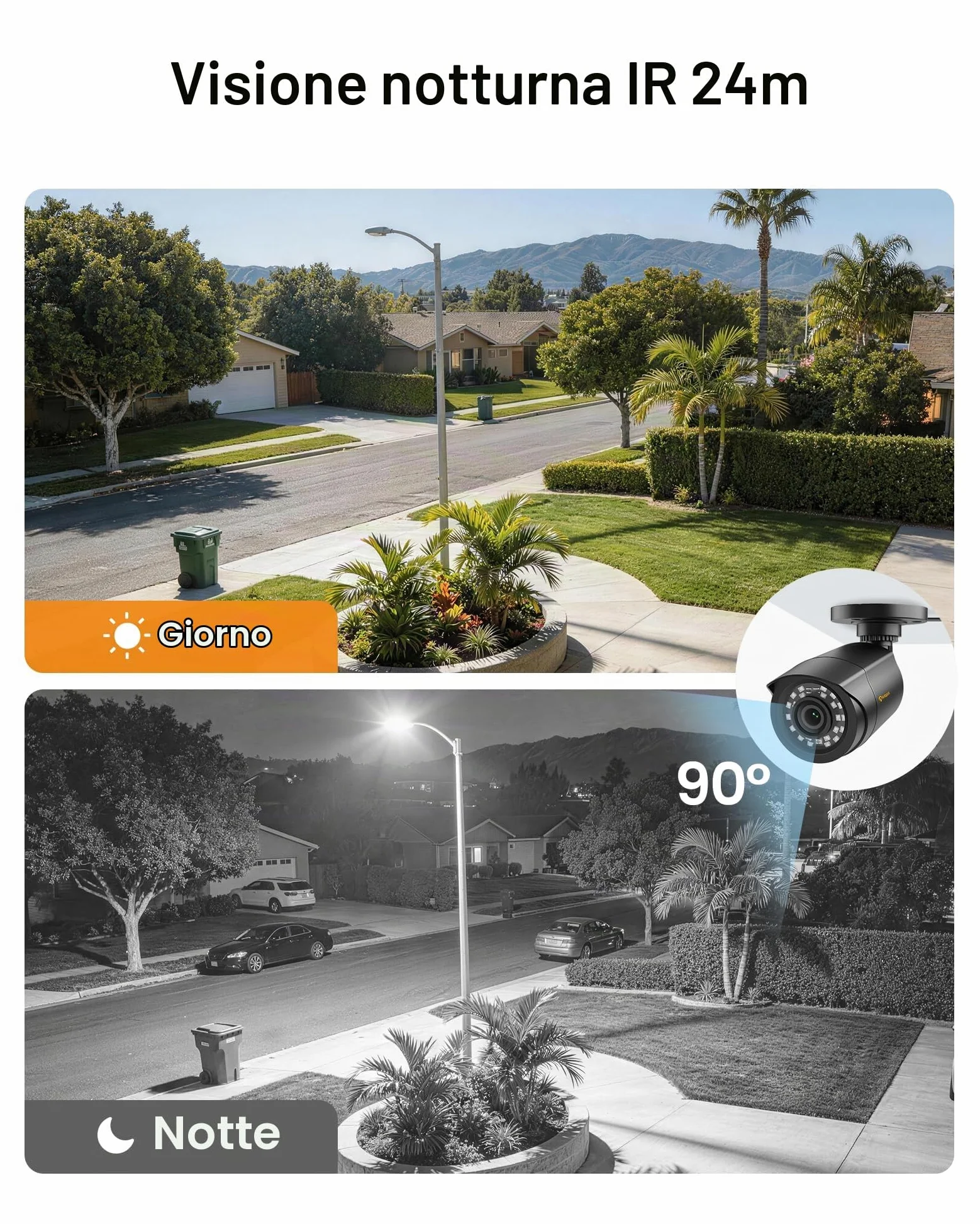 Anlapus 1080P - Videocamera di sorveglianza esterna 8 CH H.265+ DVR con 1TB HDD + 4 Bullet Camera 20M IR Visione Notturna compatibile PC/Mac