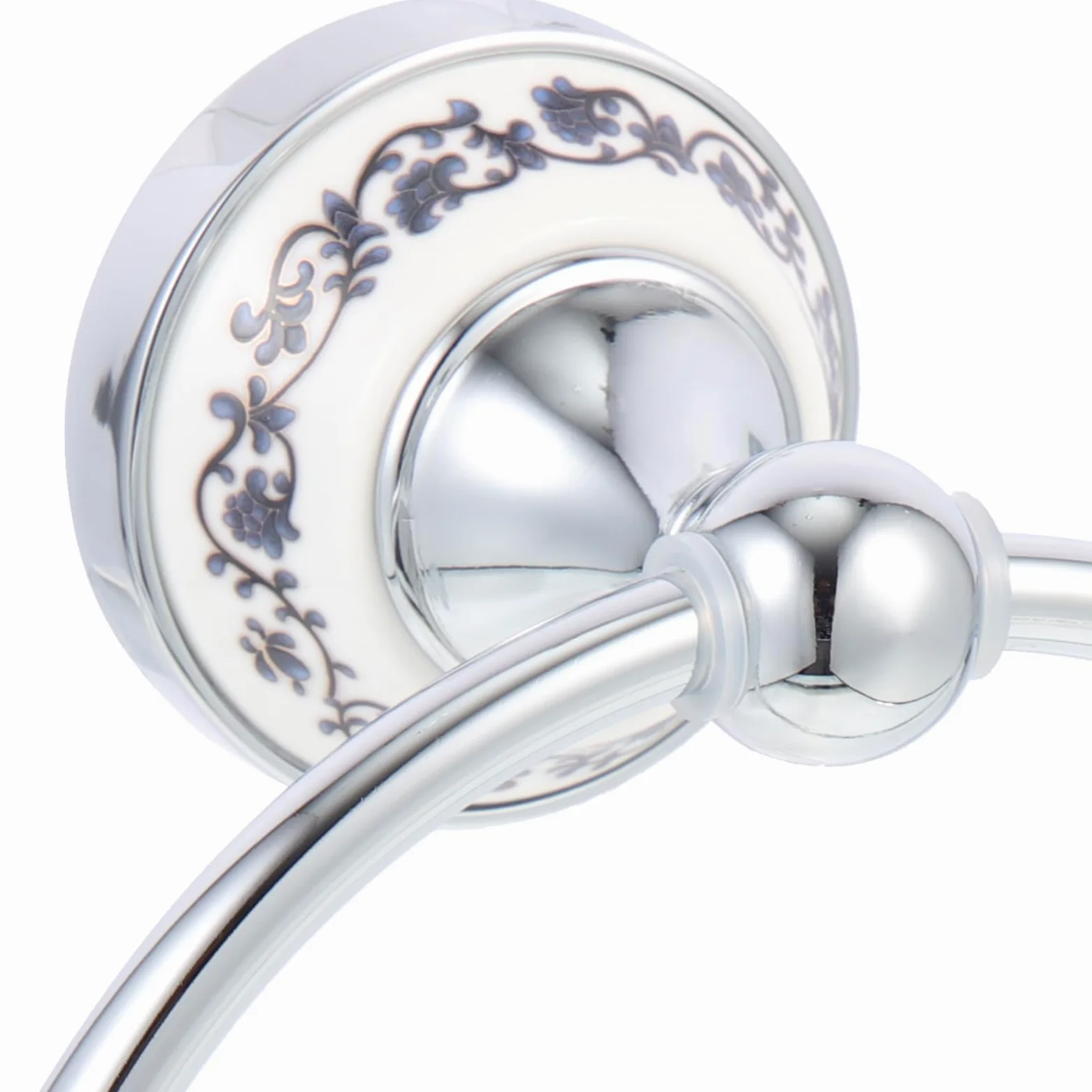 Portasciugamani ad Anello in Acciaio Cromato Design Moderno Anello Portasciugamani da Bagno e Cucina Angoli Arrotondati Accessorio Salvaspazio per Arredamento Casa e Ufficio
