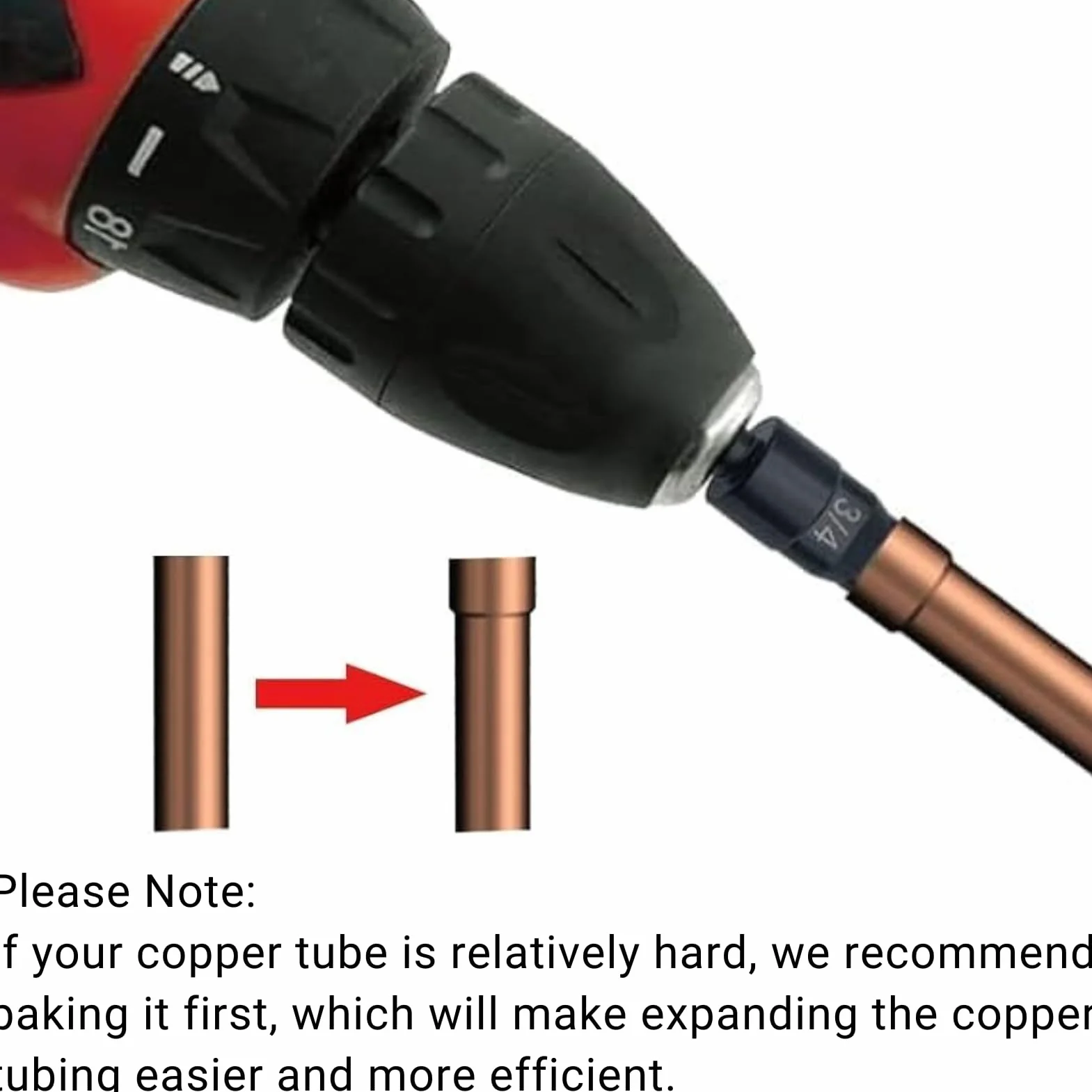 Jadeshay Espansore per Tubi 5 in 1 Punte per Trapano Multifunzione HVAC Strumento di Espansione per Tubi in Rame 1/4" 3/8" 1/2" 5/8" 3/4"