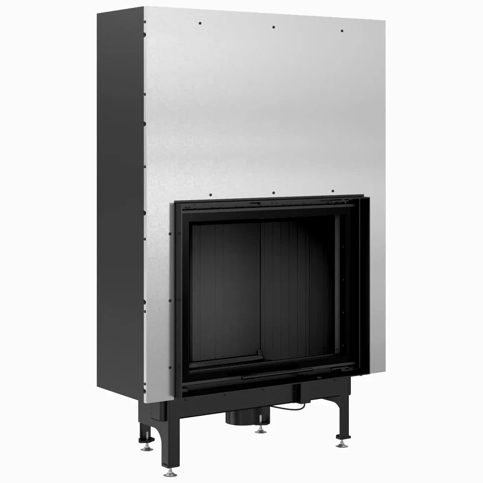 KRATKI Inserto per camino in acciaio a legna NADIA 13 kW Ø200 saliscendi A+ | Acciaio nero, efficienza 81%, classe A+. Ecodesign, BImSchV 2, Kratki PRO; per recupero calore.; combustione efficiente