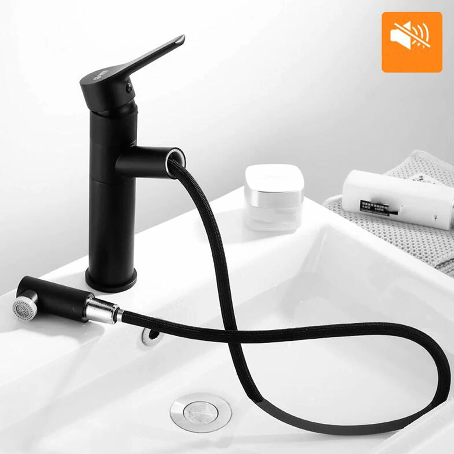 Rubinetti per Lavabo Acqua Calda E Fredda Miscelatore per Lavabo con Doccetta Estraibile Rubinetti per Lavabo da Bagno Rubinetti Girevoli Doccetta Estraibile Doccetta Cromata per Lavabo Rubinetti Alt