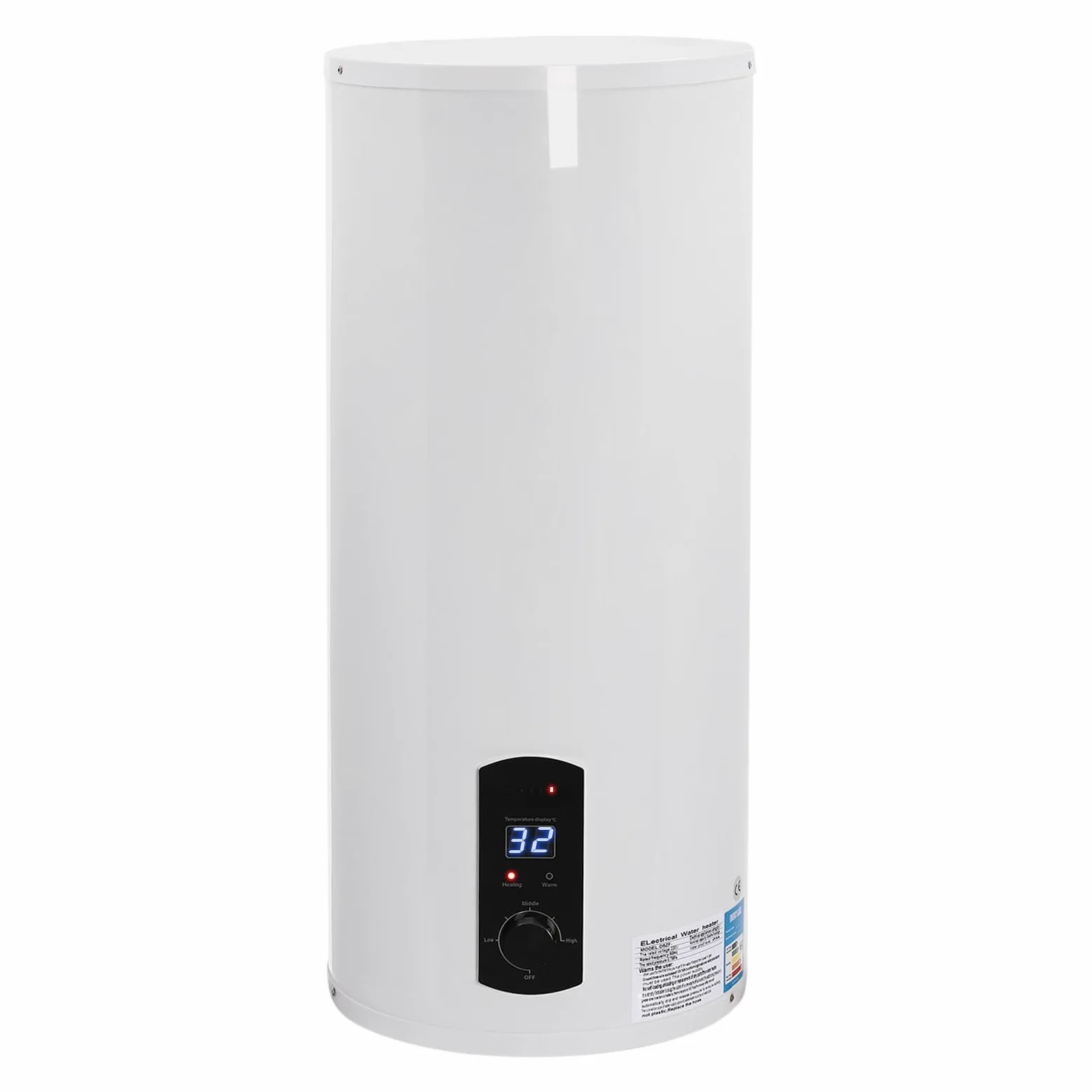 Serbatoio acqua calda elettrico da 60 litri, scaldabagno verticale con schermo a LED, per cucine, bagni, parrucchieri