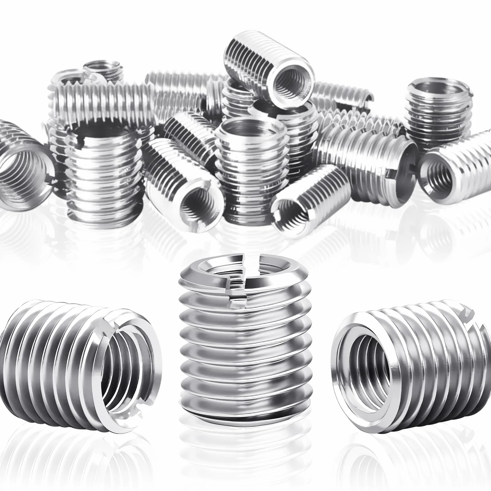 Inserto filettato M8 su M5 x 10mm, 24 pezzi adattatore filettato m8 m5, manicotto filettato in acciaio inossidabile, adattatore per collegamenti a vite, manicotto di riduzione da m8 a m5