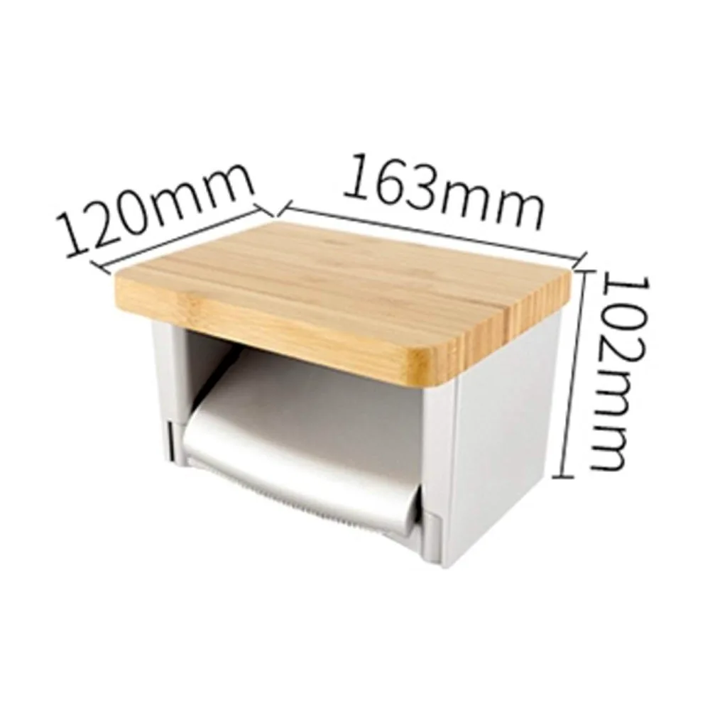 Porta asciugamani di carta montato a parete per cucina, appendiabiti per rotoli di carta da bagno con ripiano per cellulare