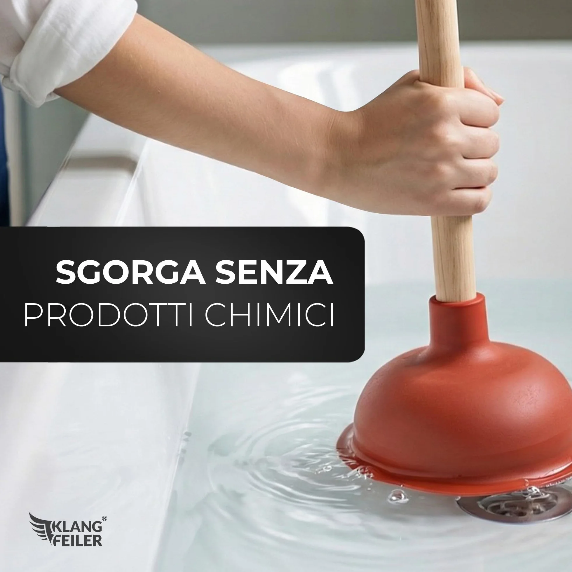 Klangfeiler® Ventosa sturalavandini 140mm sturalavandino wc bagno doccia cucina