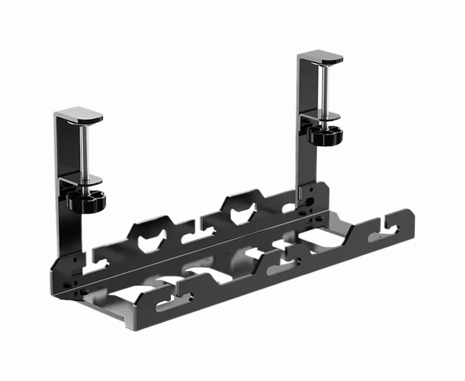 Vassoio for la gestione dei cavi sotto scrivania in metallo | Ufficio domestico da 40-74 cm: gestione dei cavi in ​​metallo senza perforazione sotto la scrivania(40cm)
