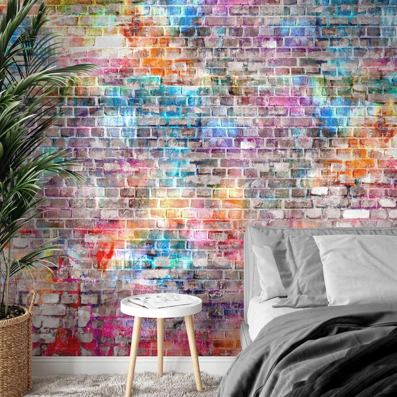 Carta da parati fotografica effetto muro di mattoni 3D, moderna, in tessuto non tessuto, per soggiorno e camera da letto - Marrone, 430 cm x 300 cm, adesivo da parete - sfondo - pittura - poster