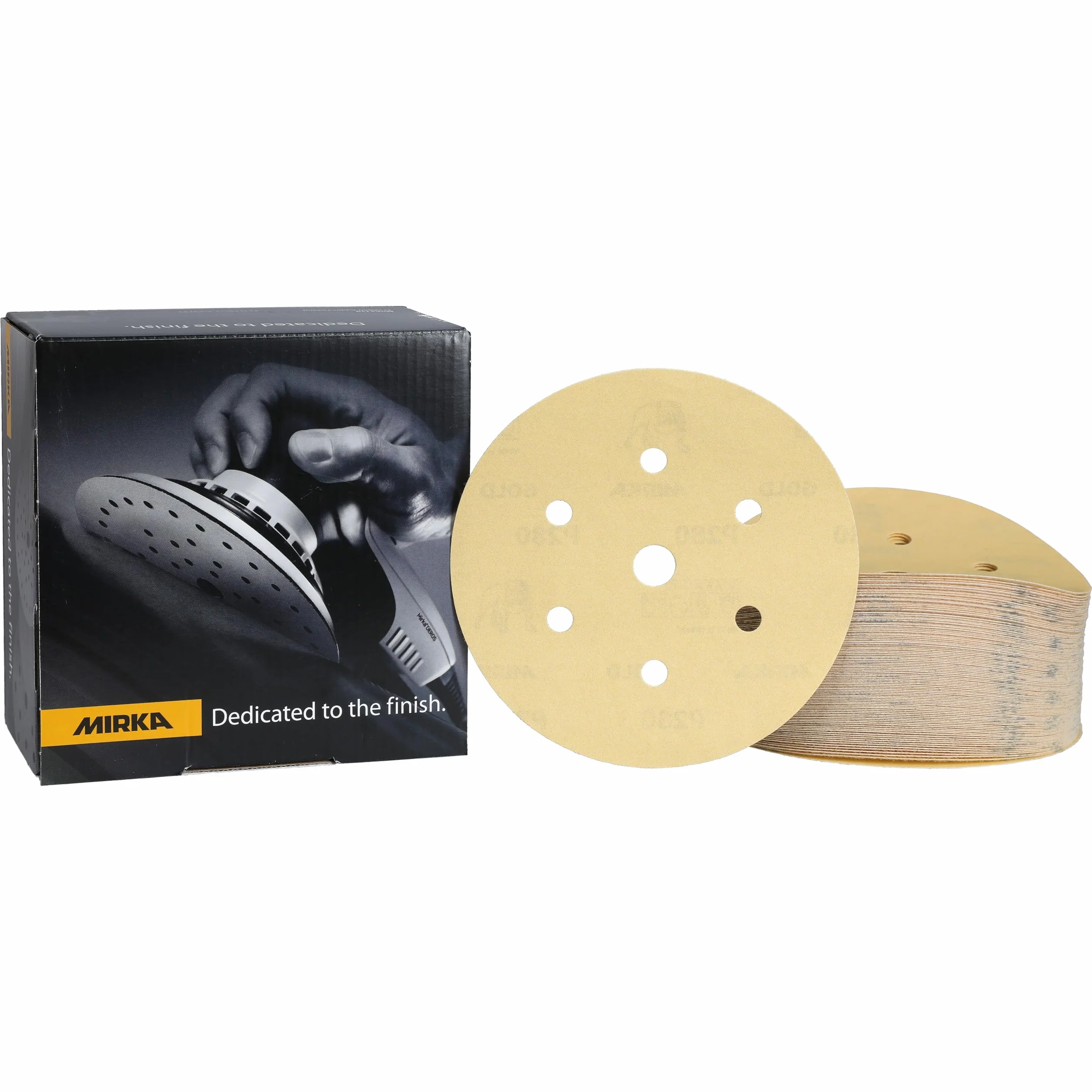Mirka Gold Carta abrasiva universale Ø 150 mm a strappo 7 fori grana P280 100 pz