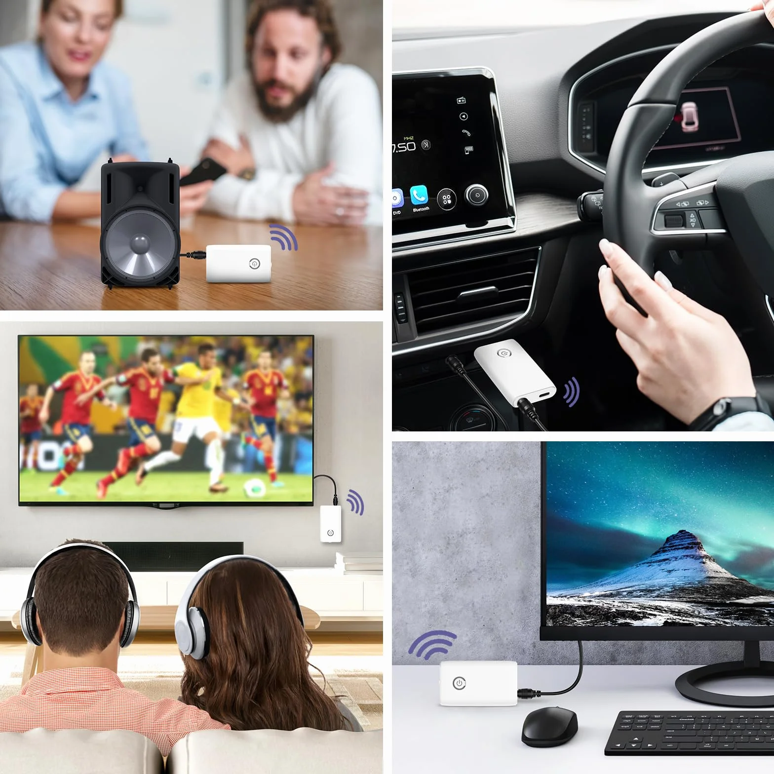 Ricevitore trasmettitore Bluetooth 5.3, adattatore audio wireless Bluetooth 2 in 1 da 3,5 mm con bassa latenza, riduzione del rumore, ricevitore audio plug and play per TV, PC, cuffie,