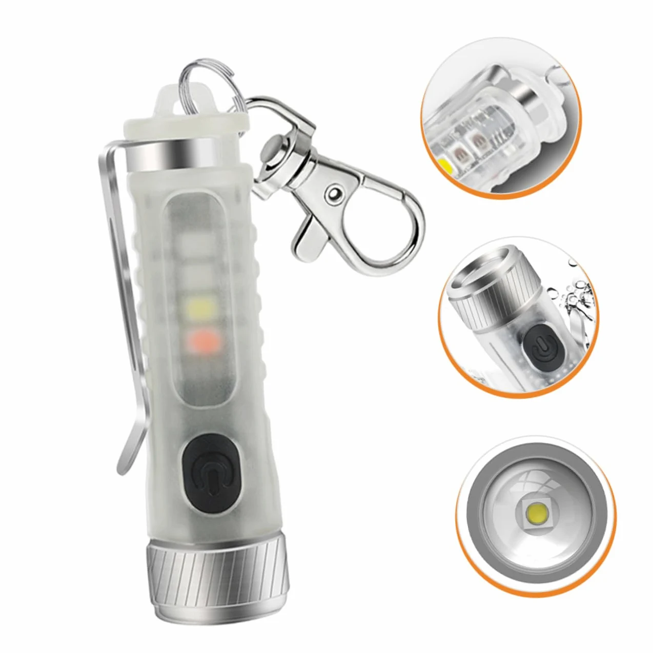 BESPORTBLE 4pezzi Mini Torcia Ricaricabile Led Portachiavi Leggera e Compatta Modalità Di Illuminazione Per Esterni Per Campeggio e Attività All Aperto