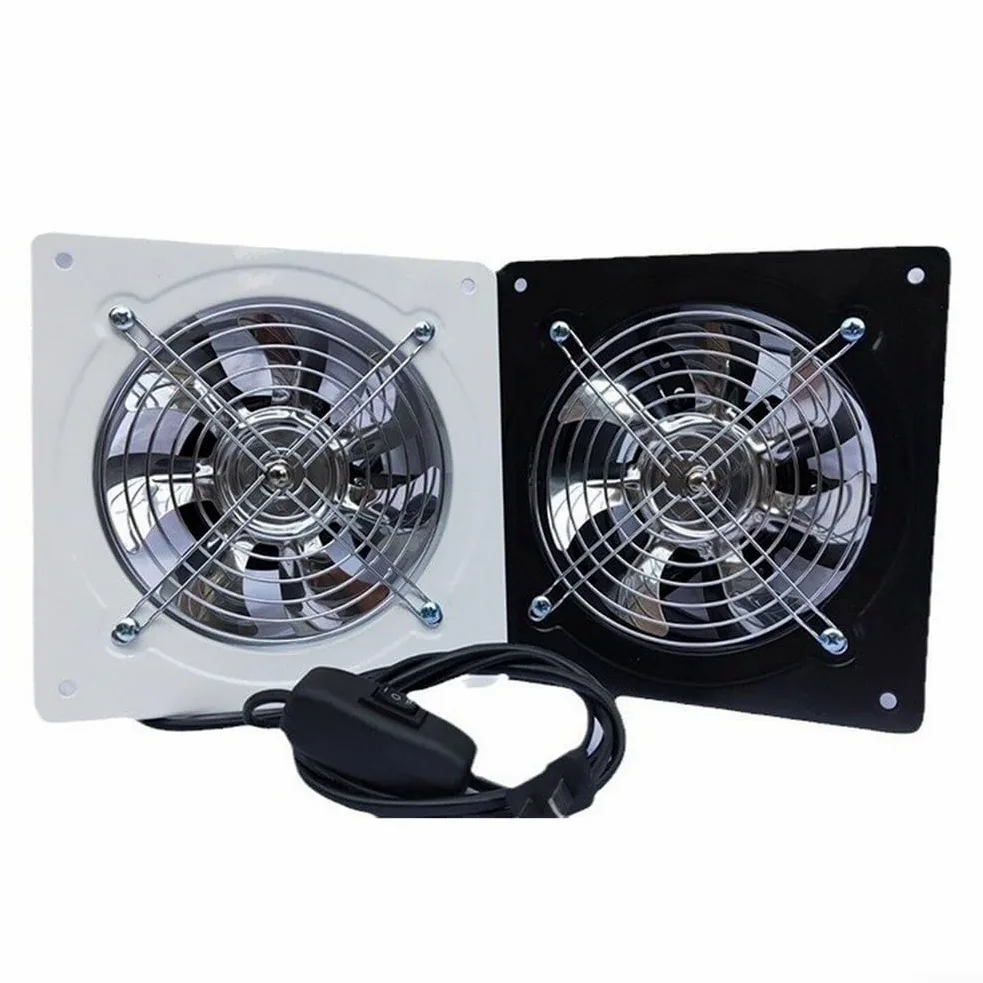 Ventola di scarico da 6 pollici, motore in rame da 40 W, efficiente (nero) | Dual Flow, estrazione/alimentazione, controllo touch, rimuove fumo/odori, flusso d'aria fresca
