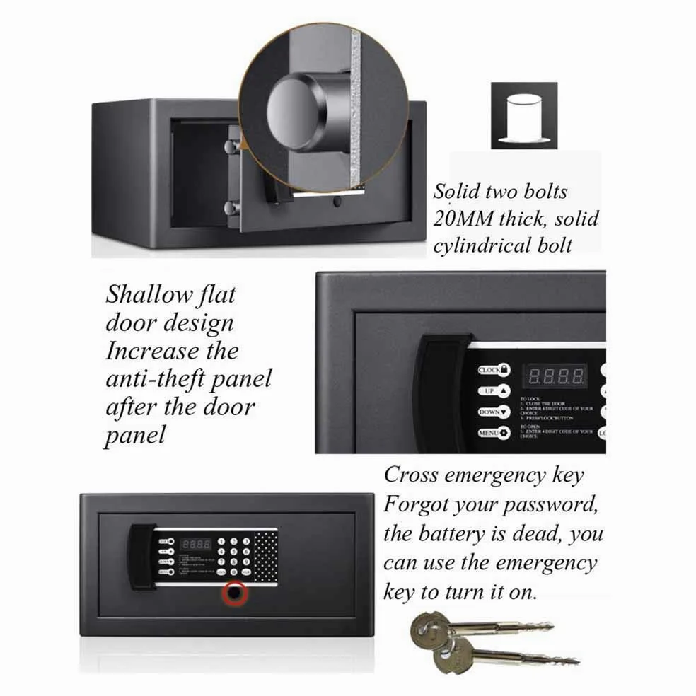 Cassaforte di Sicurezza, Cassette portavalori per Ufficio Cassetta di Sicurezza Cassaforte dell'hotel Casa Piccola cassaforte Password Elettronica Mini cassaforte antifurto in Acciaio Cassef