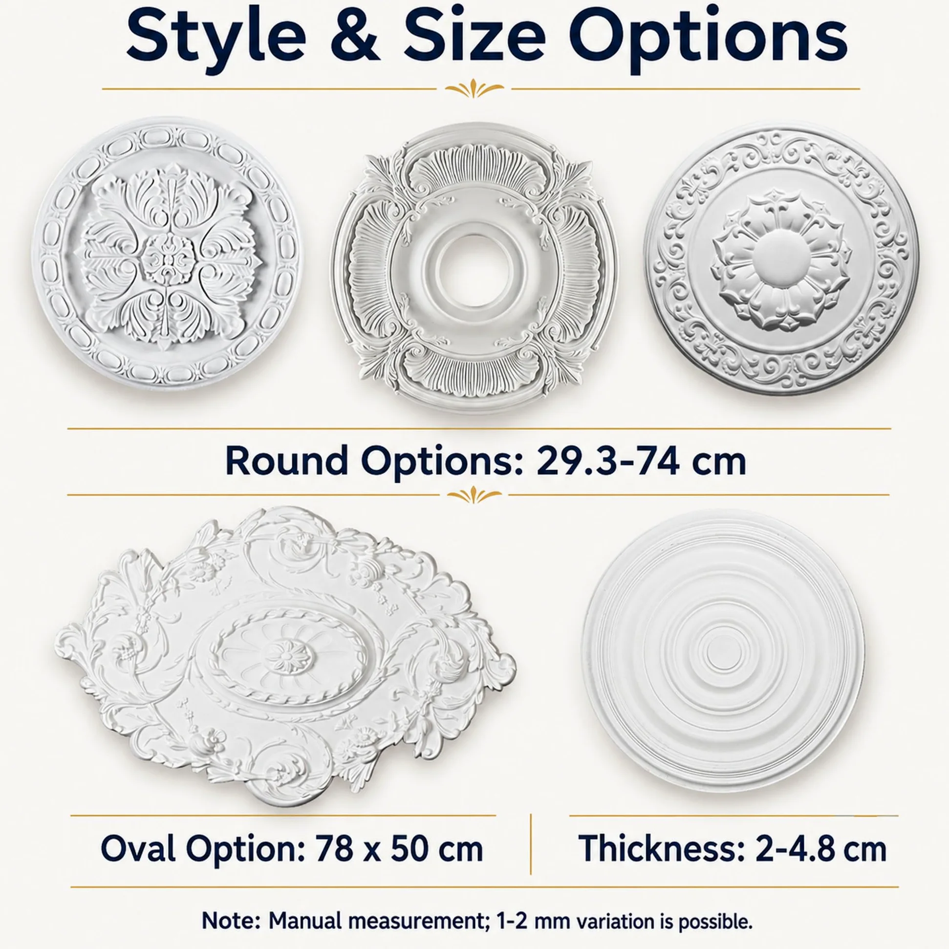 Rosone Decorativo per Soffitto,Rosone Lampadario Soffitto,Medaglione per Ventilatore da soffitto,Piastra Copertura Decorativa,Leggero,Stile Europeo,per lampadari,ventilatori a soffitto