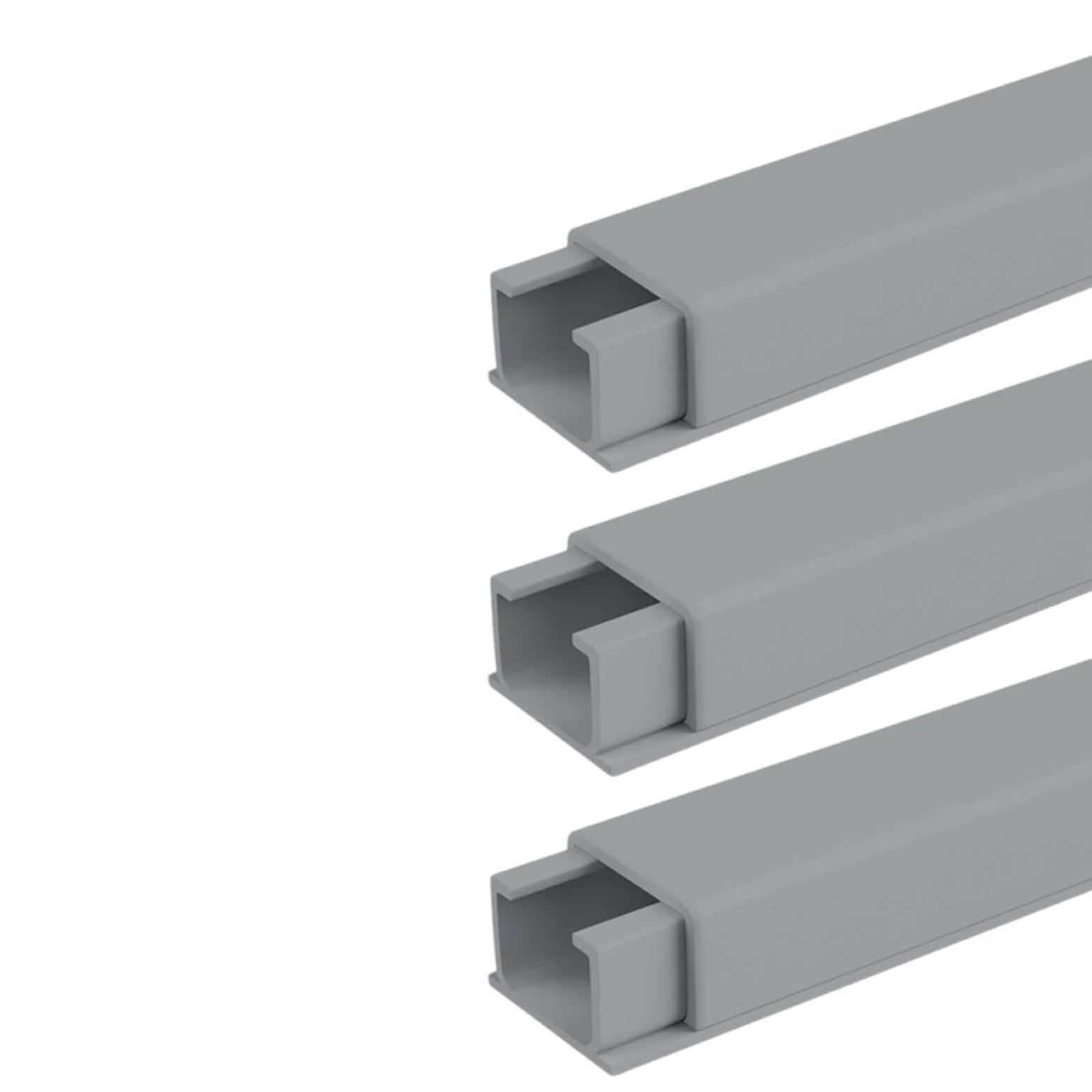 Gestione dei cavi, canalina per cavi elettrici, canaline, canalina quadrata per cavi, nascondicavi autoadesiva, soluzione per la gestione dei cavi da scrivania, 1 m x 3 (grigio, 15 x 10 mm)