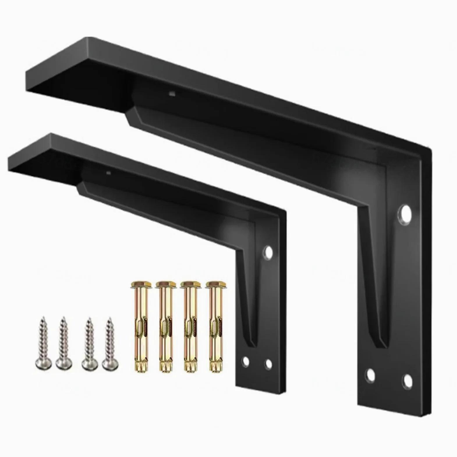Nero Addensare scaffali galleggianti,Staffe per Mensole a Parete Pesanti,Reggimensola Appeso in Metallo,per Camera da Letto,Soggiorno,Bagno,Cucina,Ufficio-2 Pezzi,245MM/9.6in
