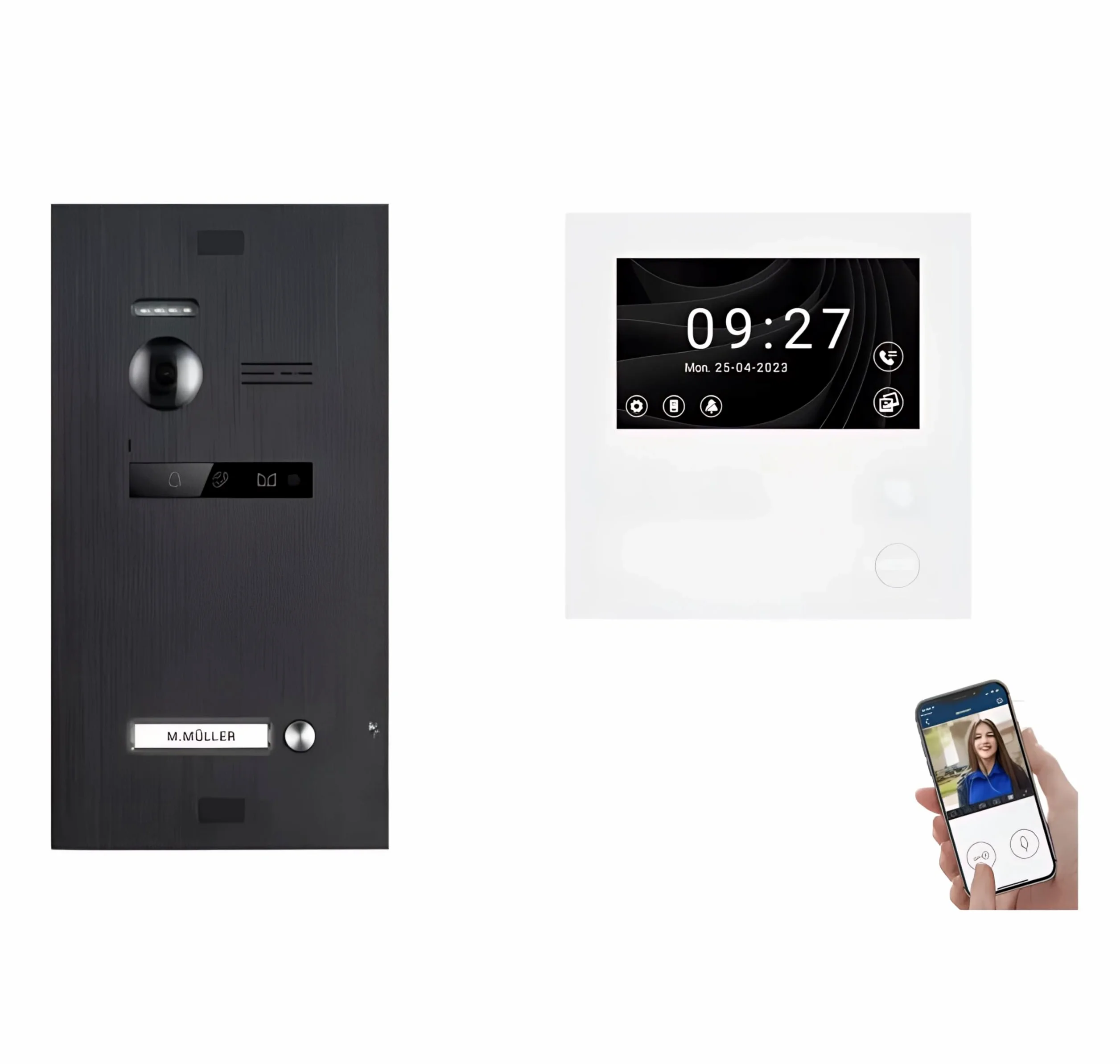 SCHUTZER Balter EVO HD Videocitofono per casa 1 famiglia | Monitor touchscreen da 7" + fotocamera Full HD | Espandibile a 1 monitor e 1 stazione della porta