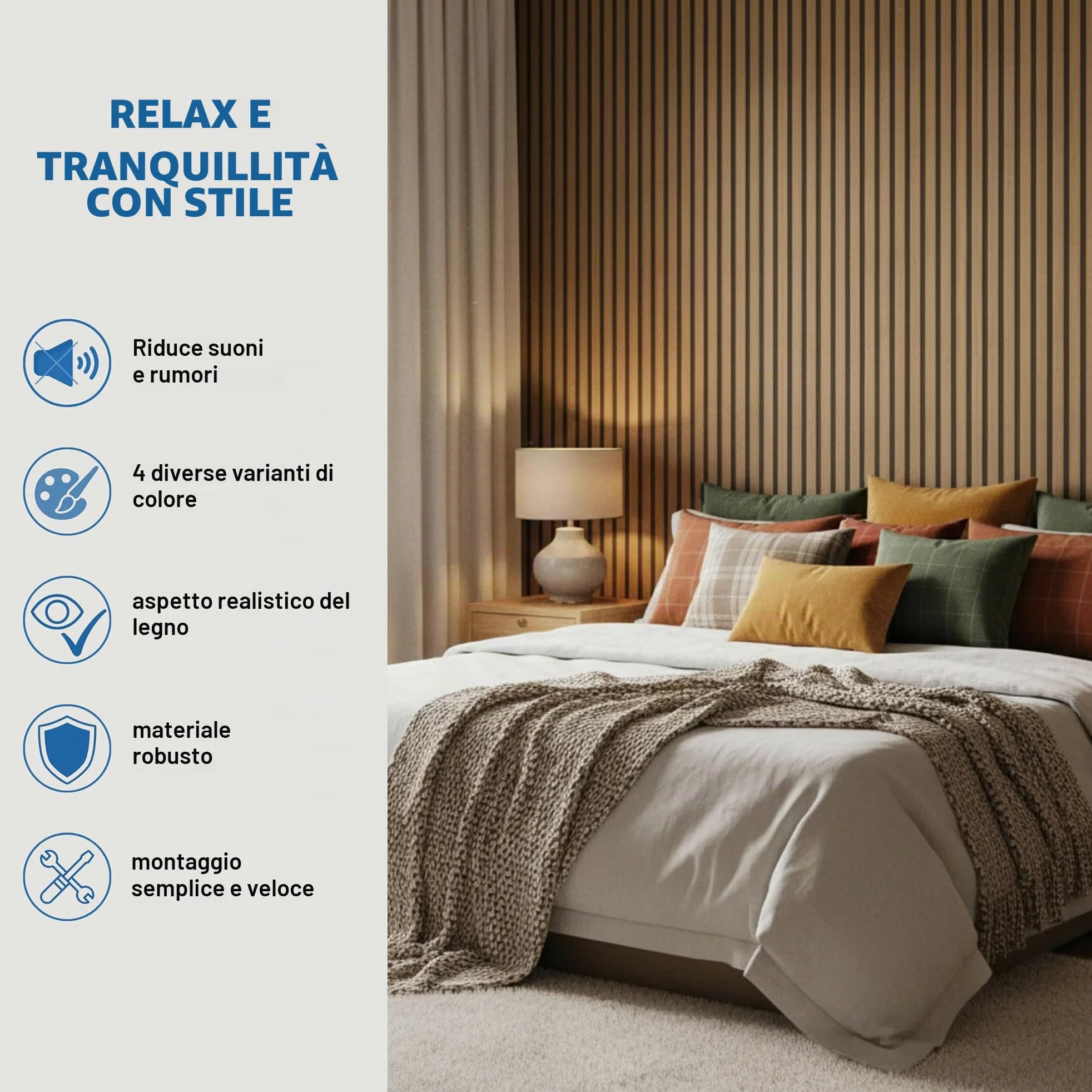 PROVISTON Pannelli acustici in legno 3D da parete in rovere naturale, 120 x 60 cm, 18 mm, pannelli in legno MDF su feltro fonoassorbente, decorazione da parete per soggiorno, camera da letto, cucina