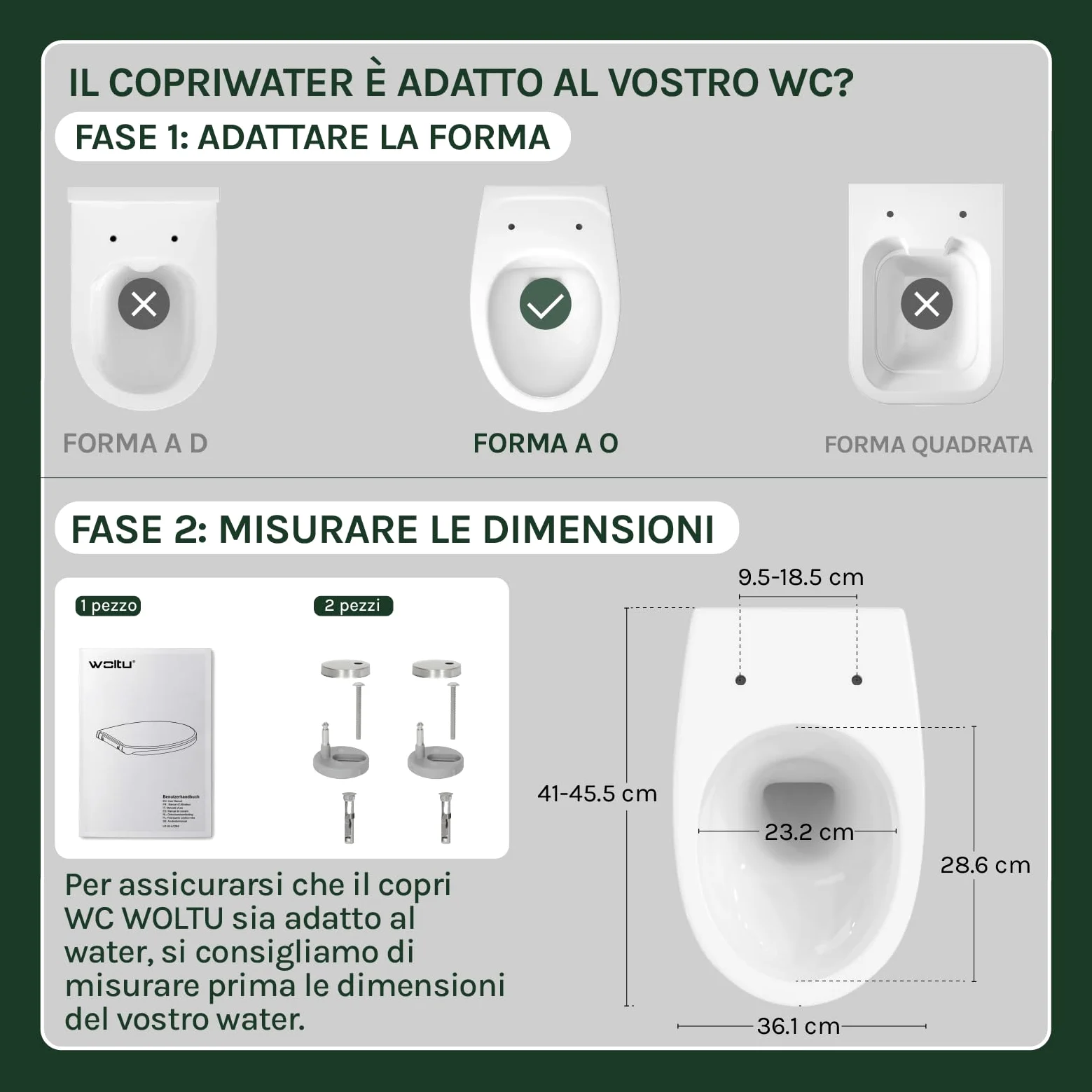 WOLTU Copriwater Sedile WC Universale Coperchio con Chiusura Ammortizzata Soft Close Toilet Seat Bagno in Plastica Bianco a Forma di O
