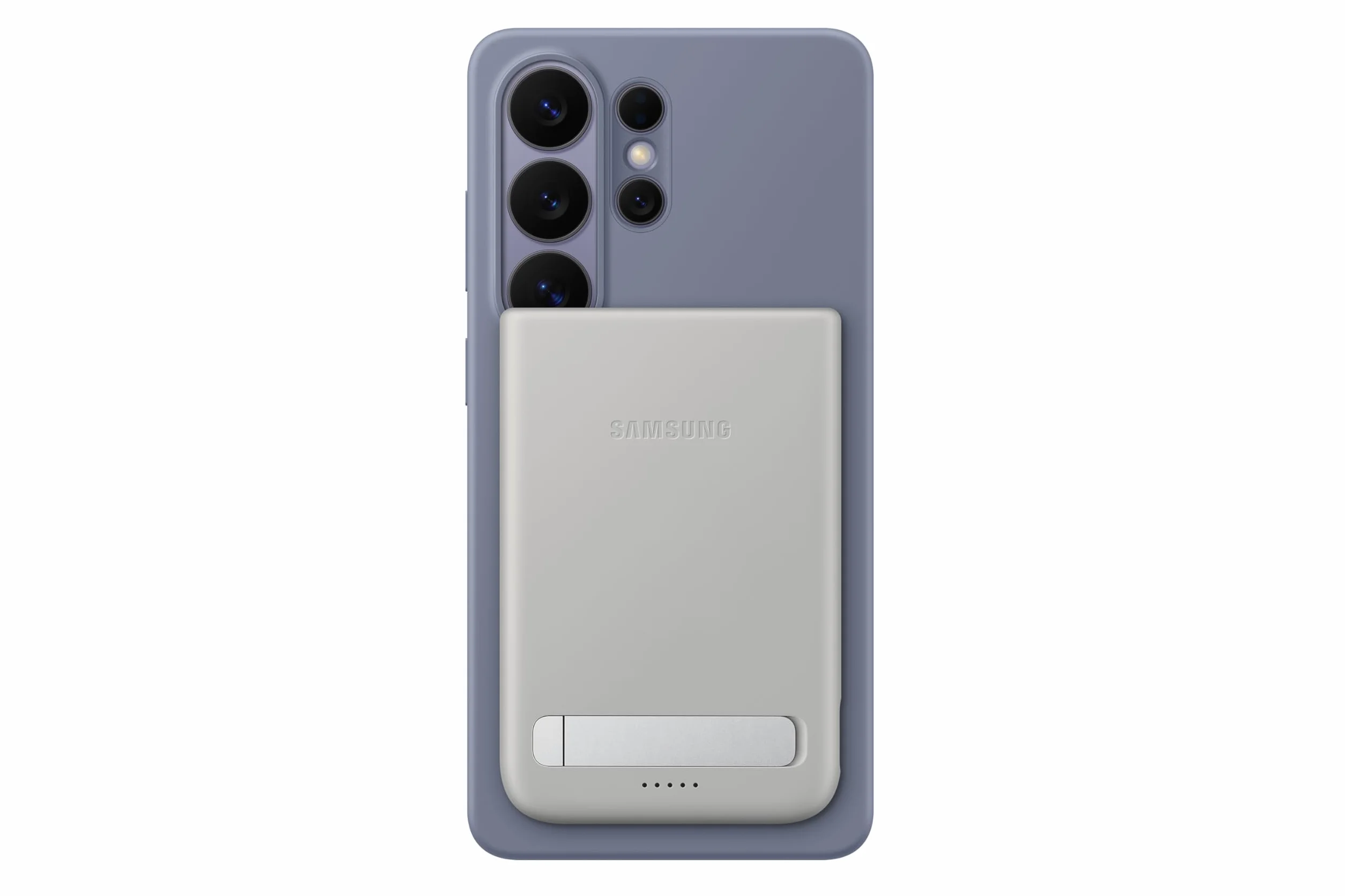Samsung Magnet Wireless Battery Pack 5.000 mAh, Super Fast Charging 25W, Wireless 15W, cavalletto estraibile, 1 porta USB-C per la ricarica, compatibile con tecnologia Magnetic Power Profile, Gray