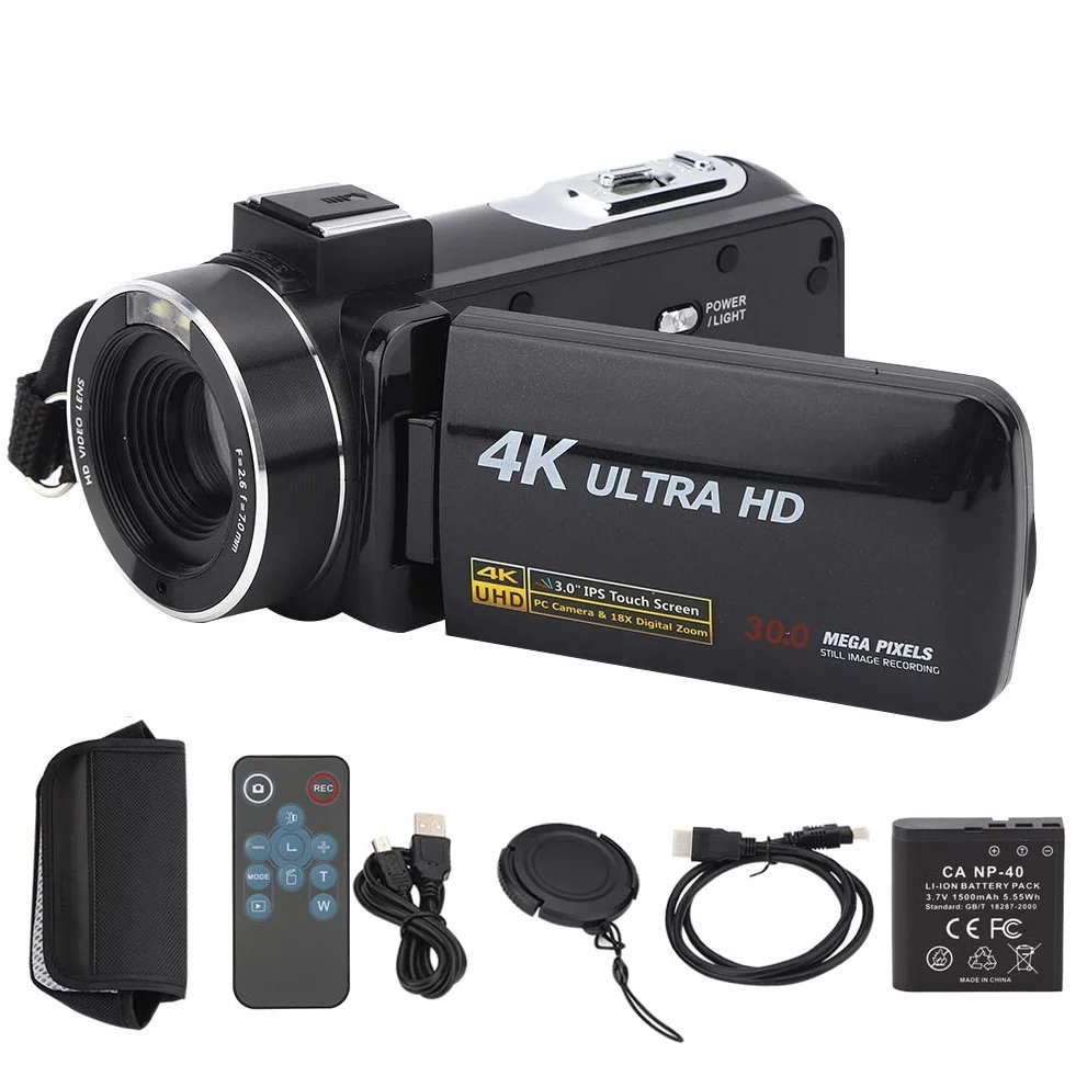 camera 4k camera 4k Videocamera digitale, videocamera 4K anti-vibrazioni Videocamere Videocamere Video digitale ad alta definizione Zoom 18X IPS da 3 pollici Touchscreen adatto pe