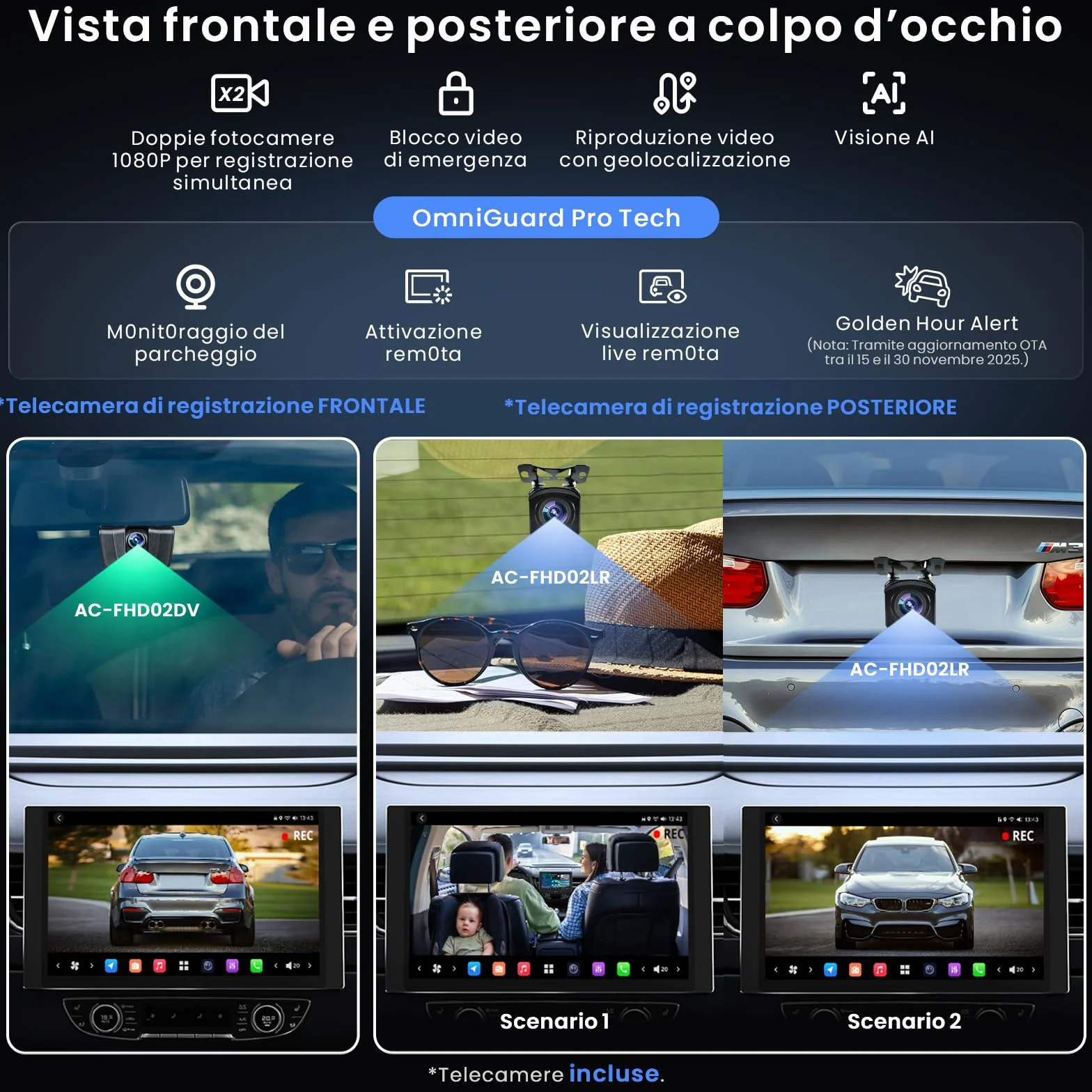 [12.5" QLED con LED laterali] ATOTOZONE X10 Autoradio Android, Display Flottante, Single/Double DIN, DVR Dual-Cam, AI Vision, LiveView da remoto, Audio 7.1.2, RCA 4V, HDMI IN, 8G+128G, 4G LTE