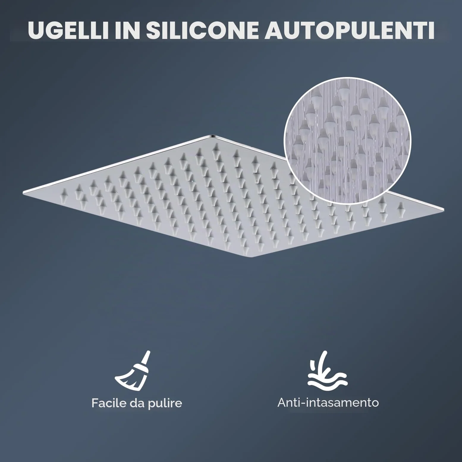 12 pollici Alta pressione Ultra sottile 304 in acciaio inox Piazza Testa doccia a pioggia